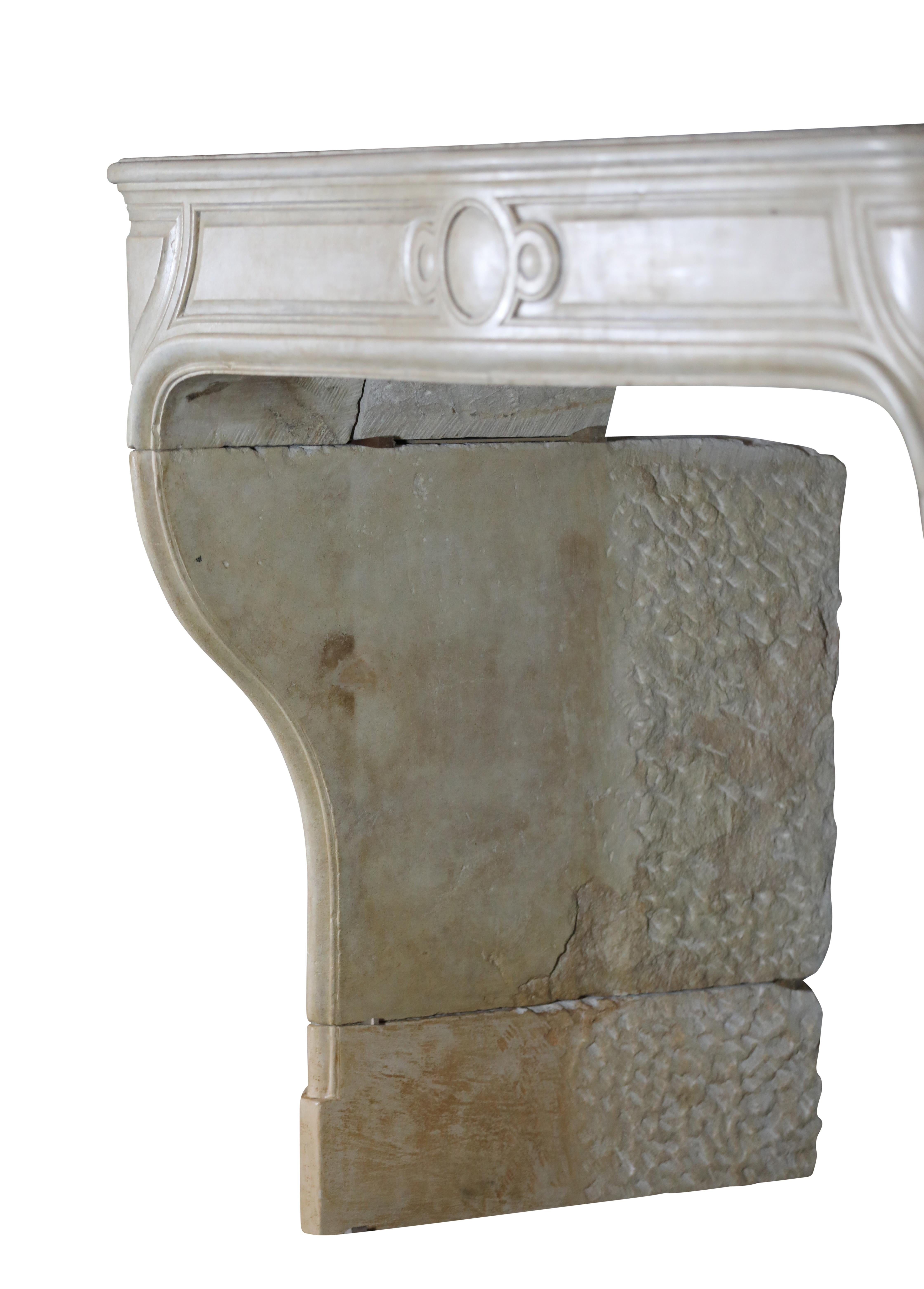 French Antique Louis XIV Limestone Fireplace Surround For Sale 9