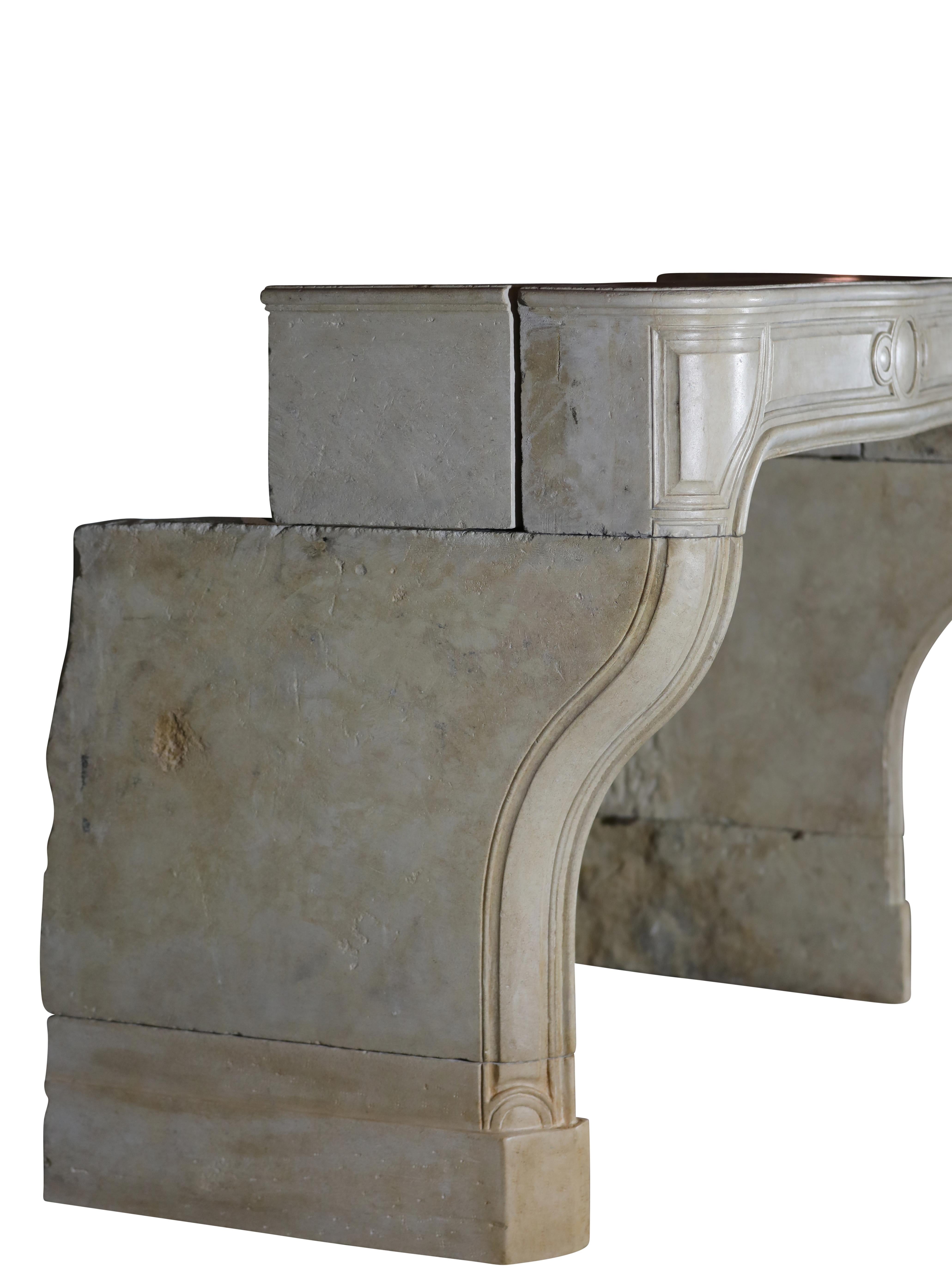 French Antique Louis XIV Limestone Fireplace Surround For Sale 13