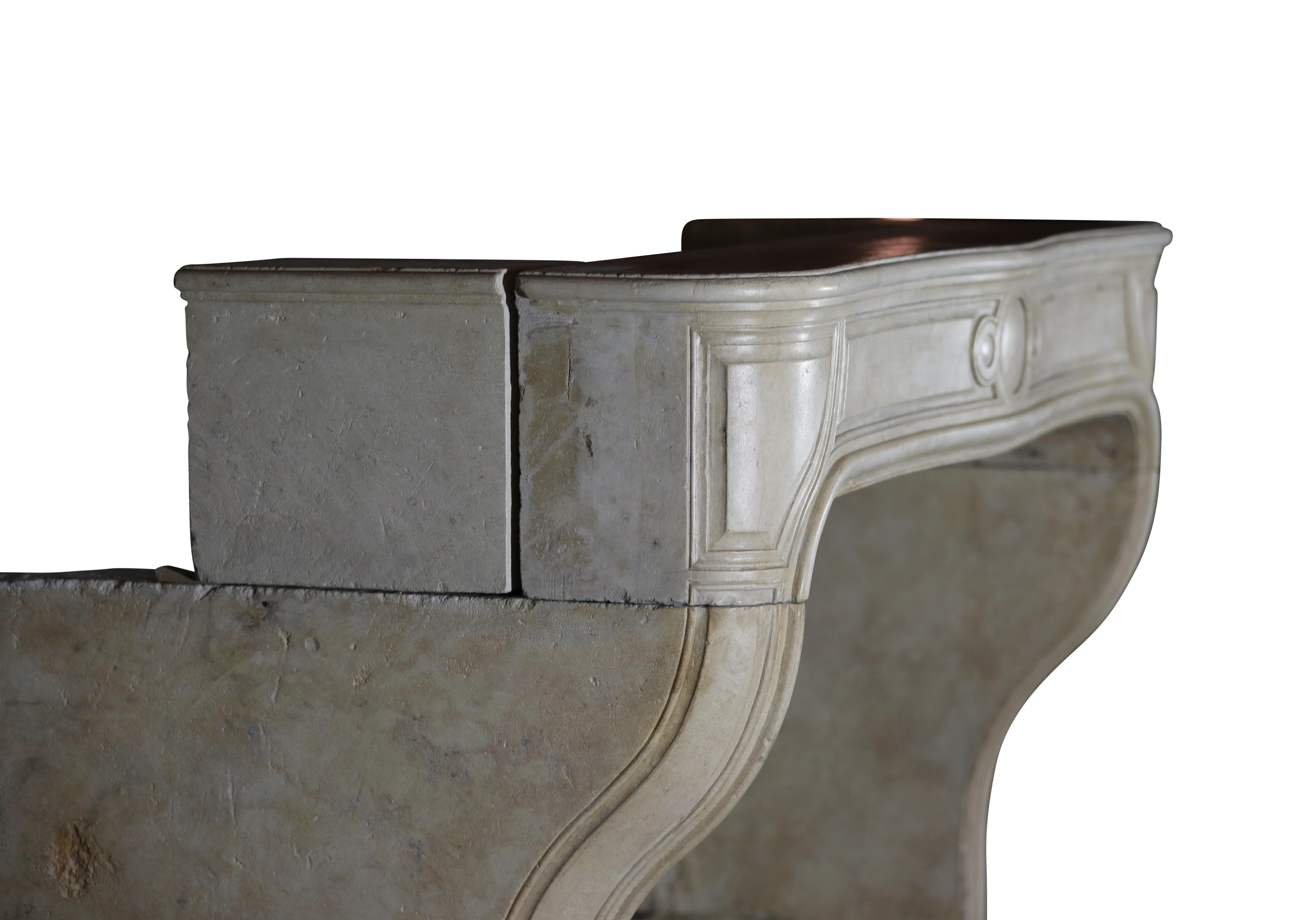 French Antique Louis XIV Limestone Fireplace Surround For Sale 14