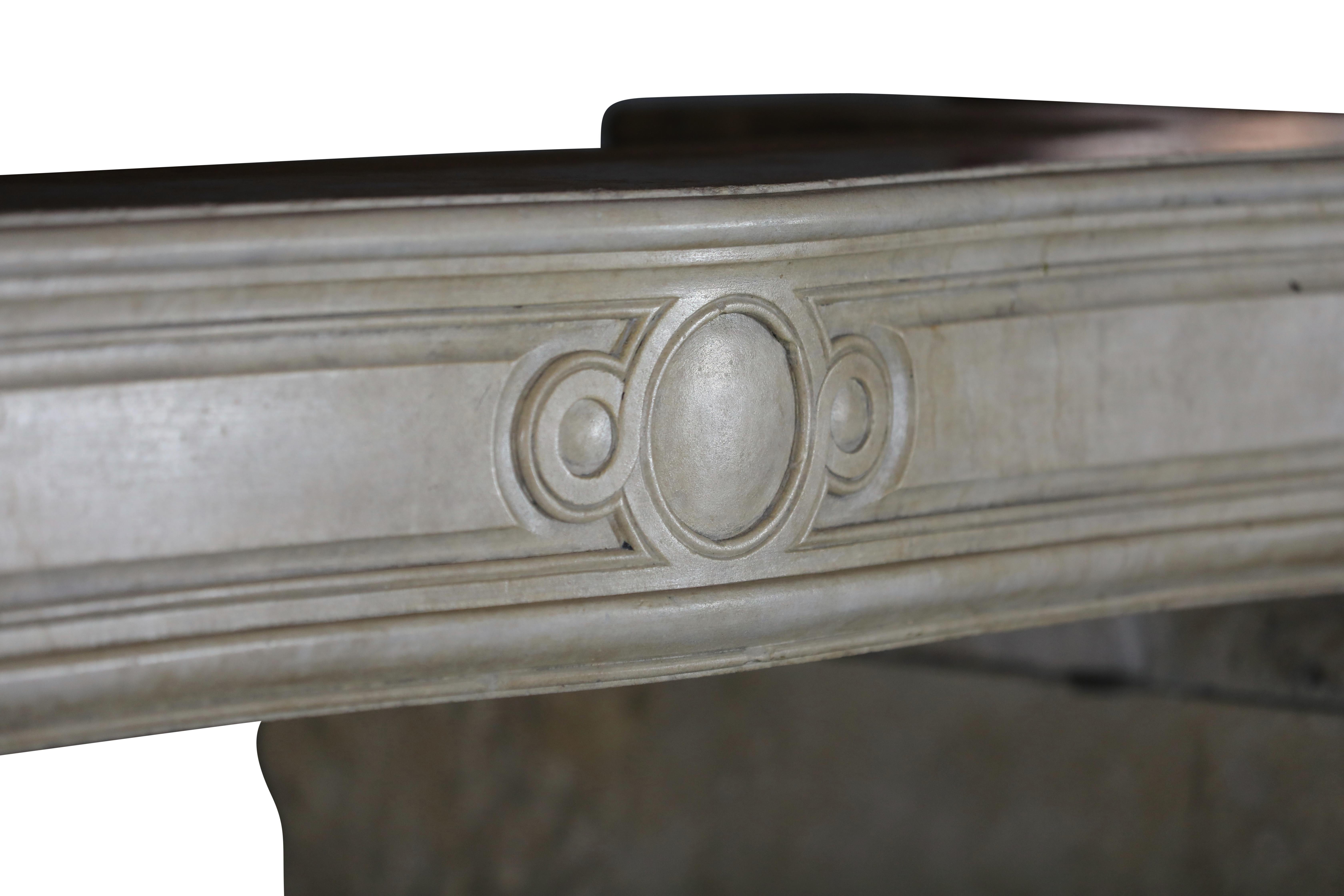French Antique Louis XIV Limestone Fireplace Surround For Sale 15