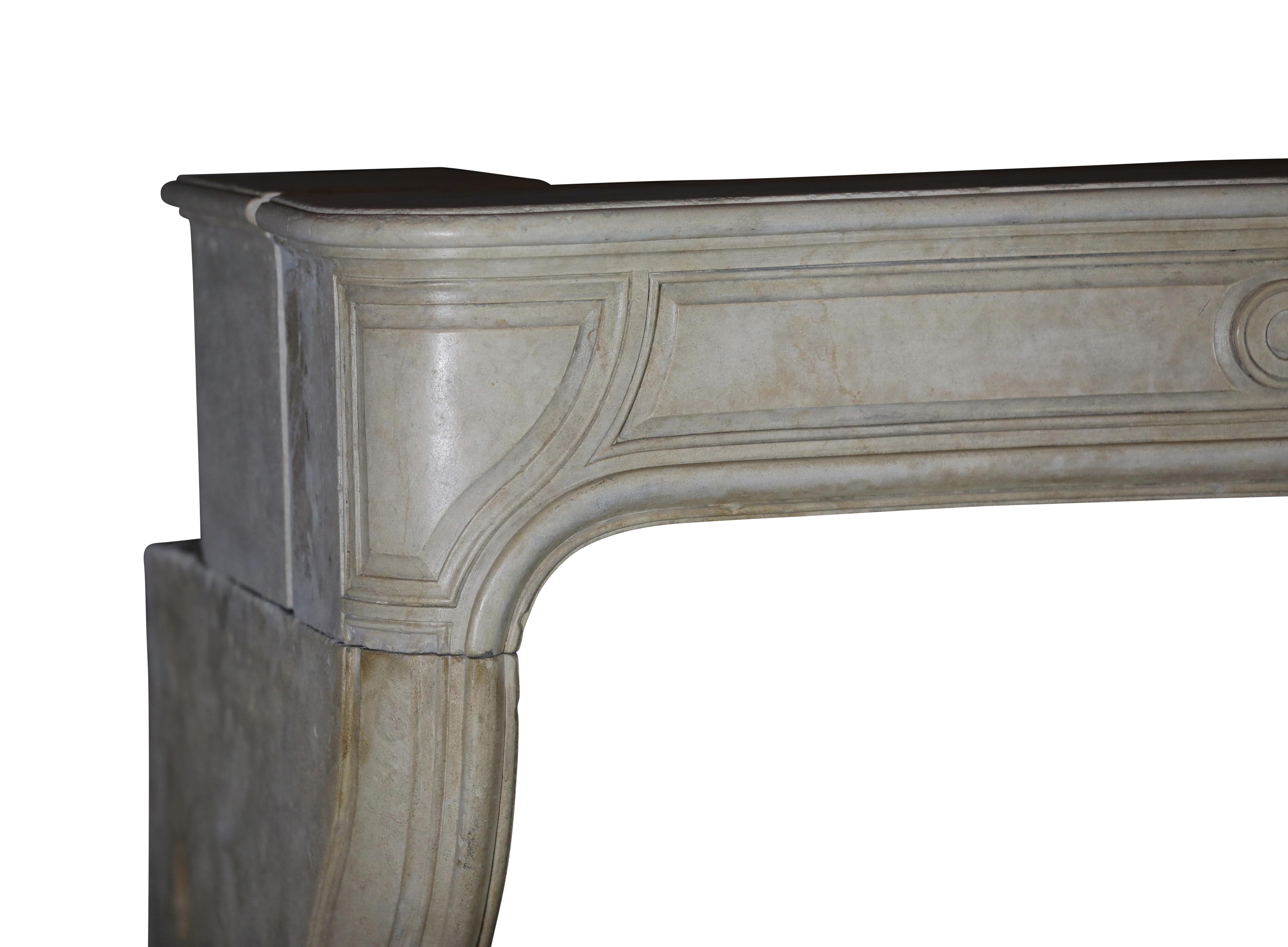 French Antique Louis XIV Limestone Fireplace Surround For Sale 4
