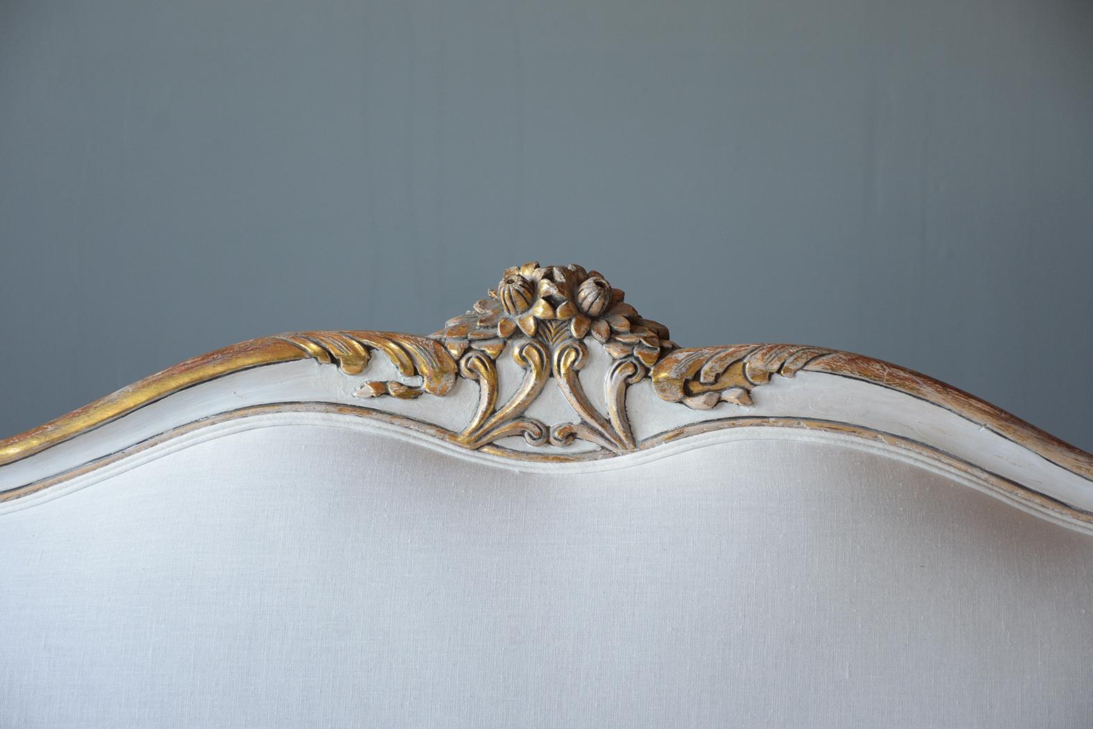 Carved French Antique Louis XV Gilt Sofa