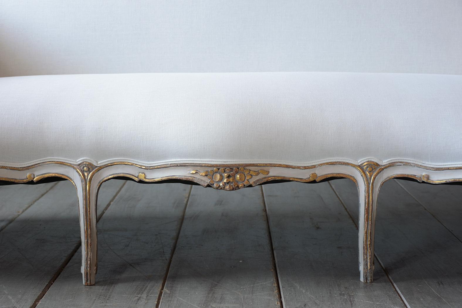 French Antique Louis XV Gilt Sofa In Good Condition In Los Angeles, CA