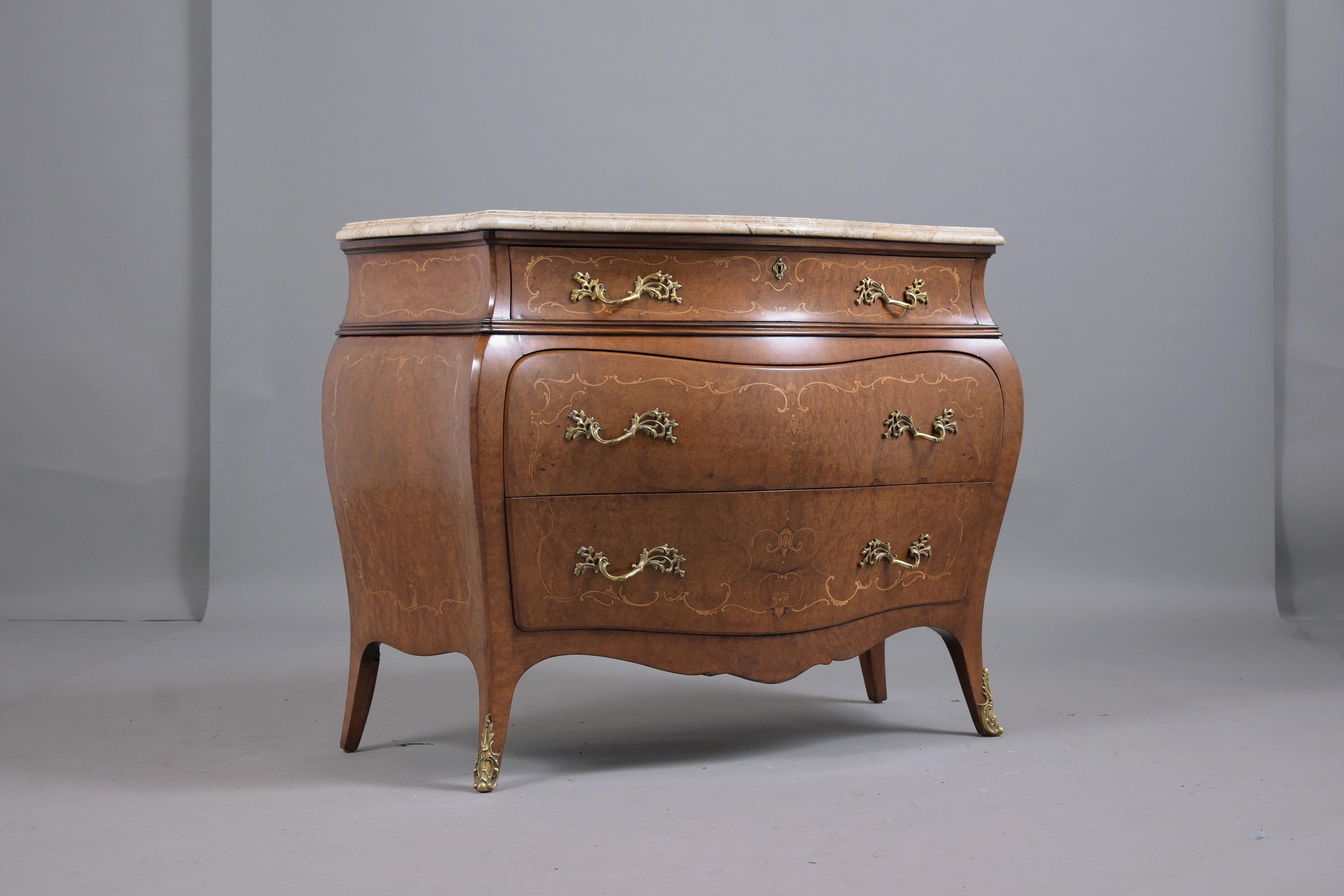 French Antique Louis XV Marble Commode In Good Condition In Los Angeles, CA