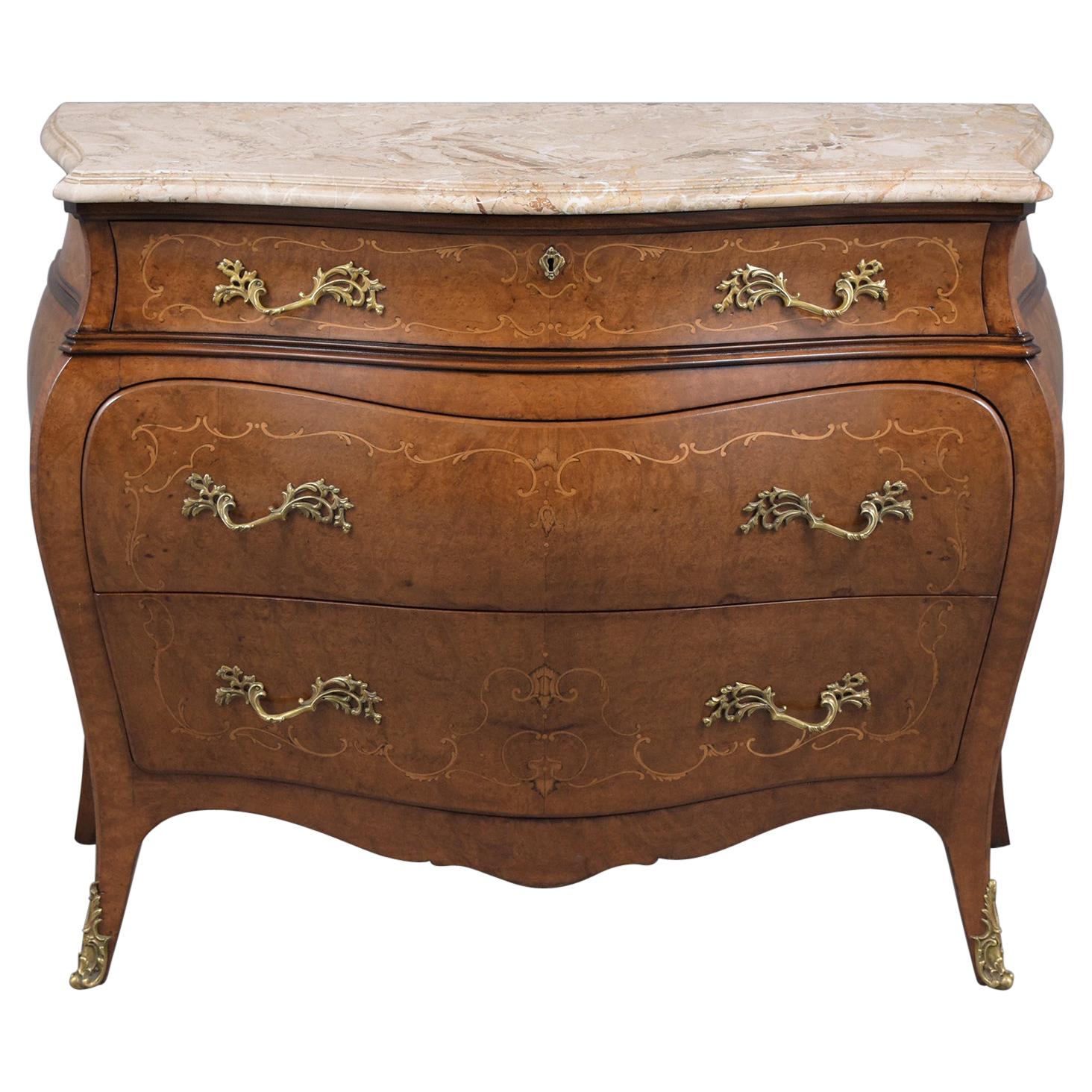 French Antique Louis XV Marble Commode