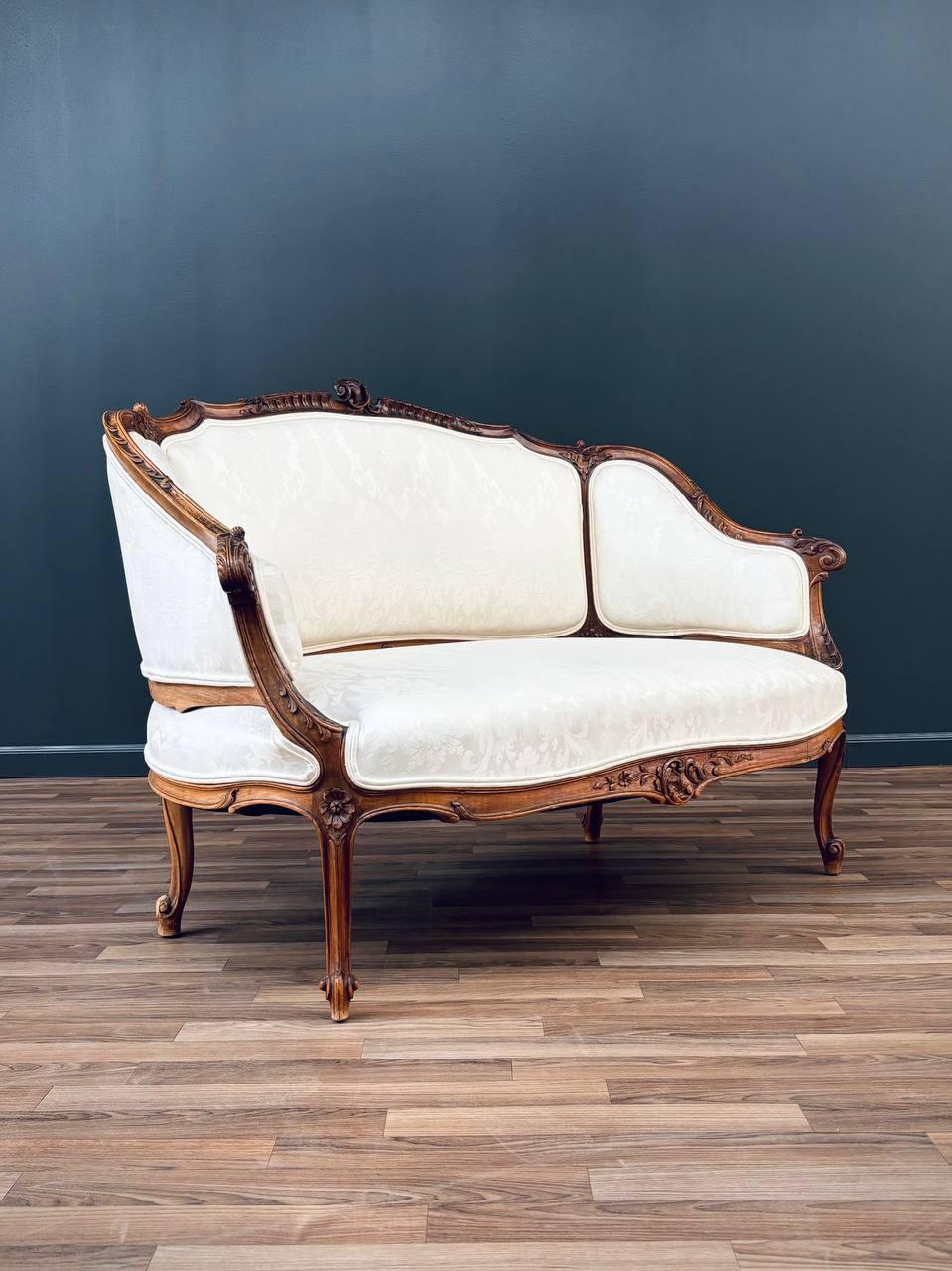 Materials: Walnut, Original Fabric
Style: French Louis XV