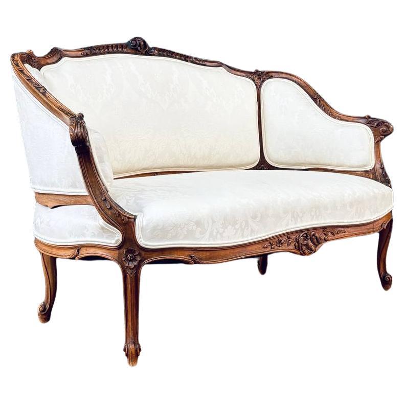 French Antique Louis XV-Style Love Seat Sofa
