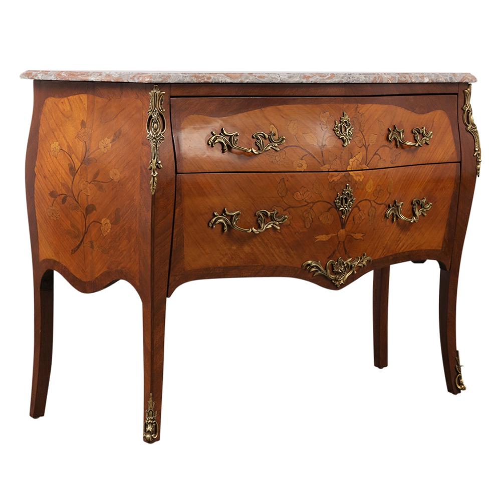 French Antique Louis XV Marquetry Commode 2