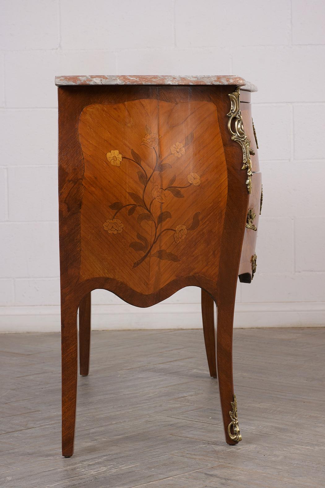 French Antique Louis XV Marquetry Commode 3