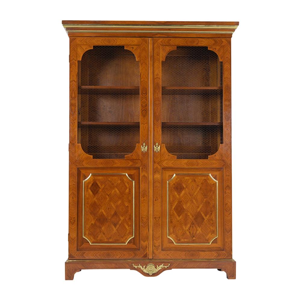 French Louis XVI Style Mahogany Bookcase Bibliotheque For Sale at 1stDibs