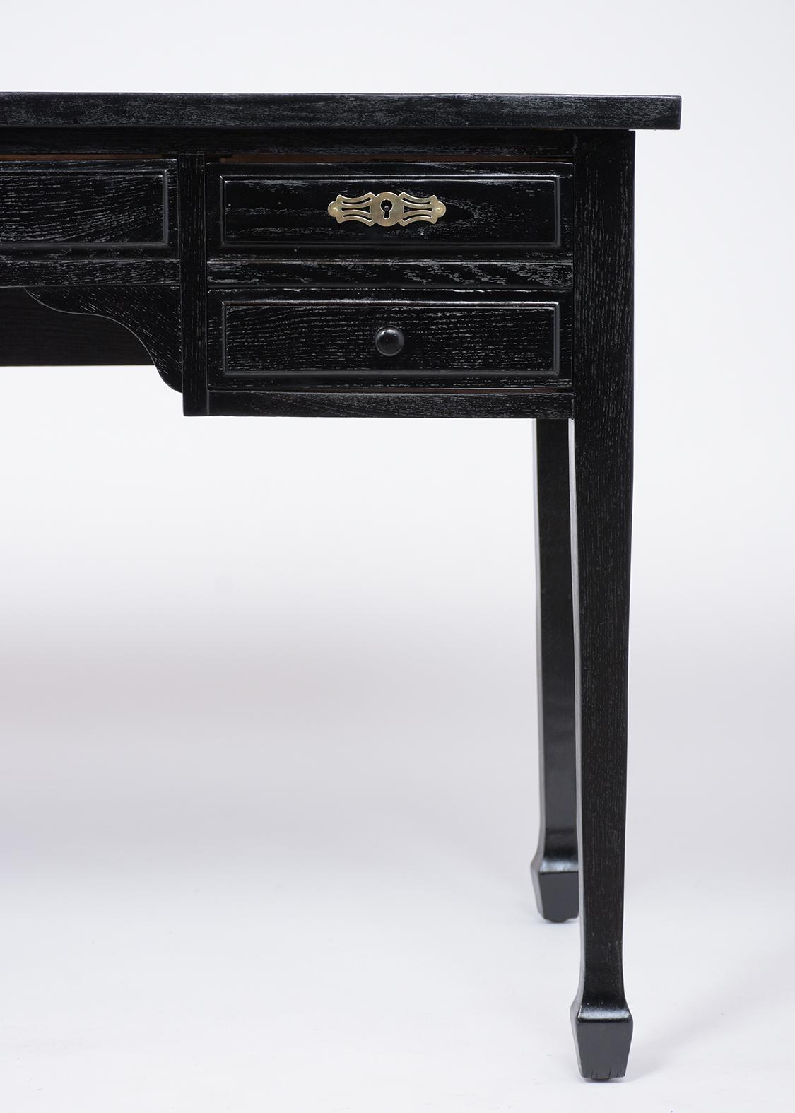 Hand-Carved French Antique Louis XVI Ebonized Desk