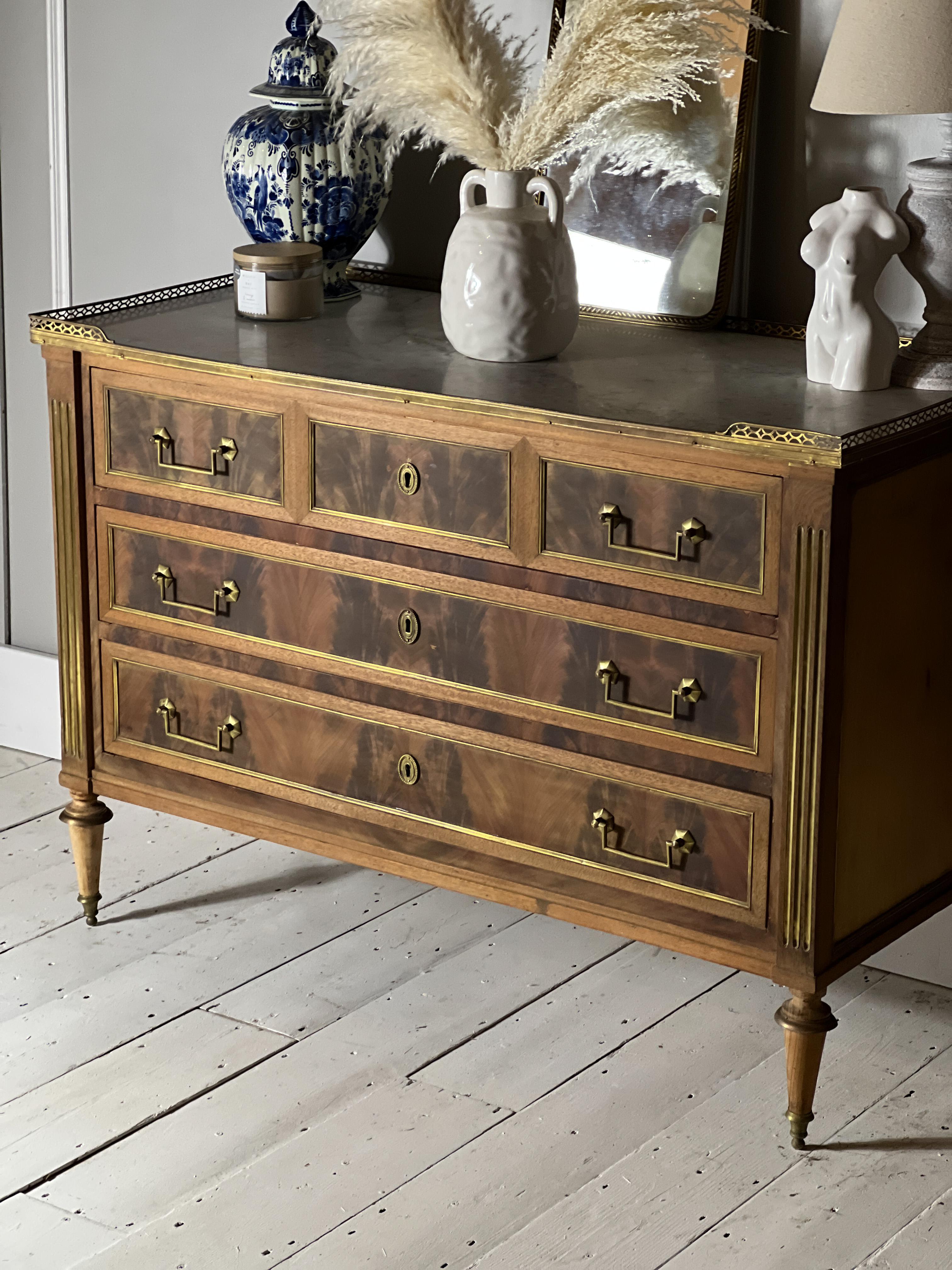 French, Antique Louis XVI Marble Commode / Chest of Drawers 3