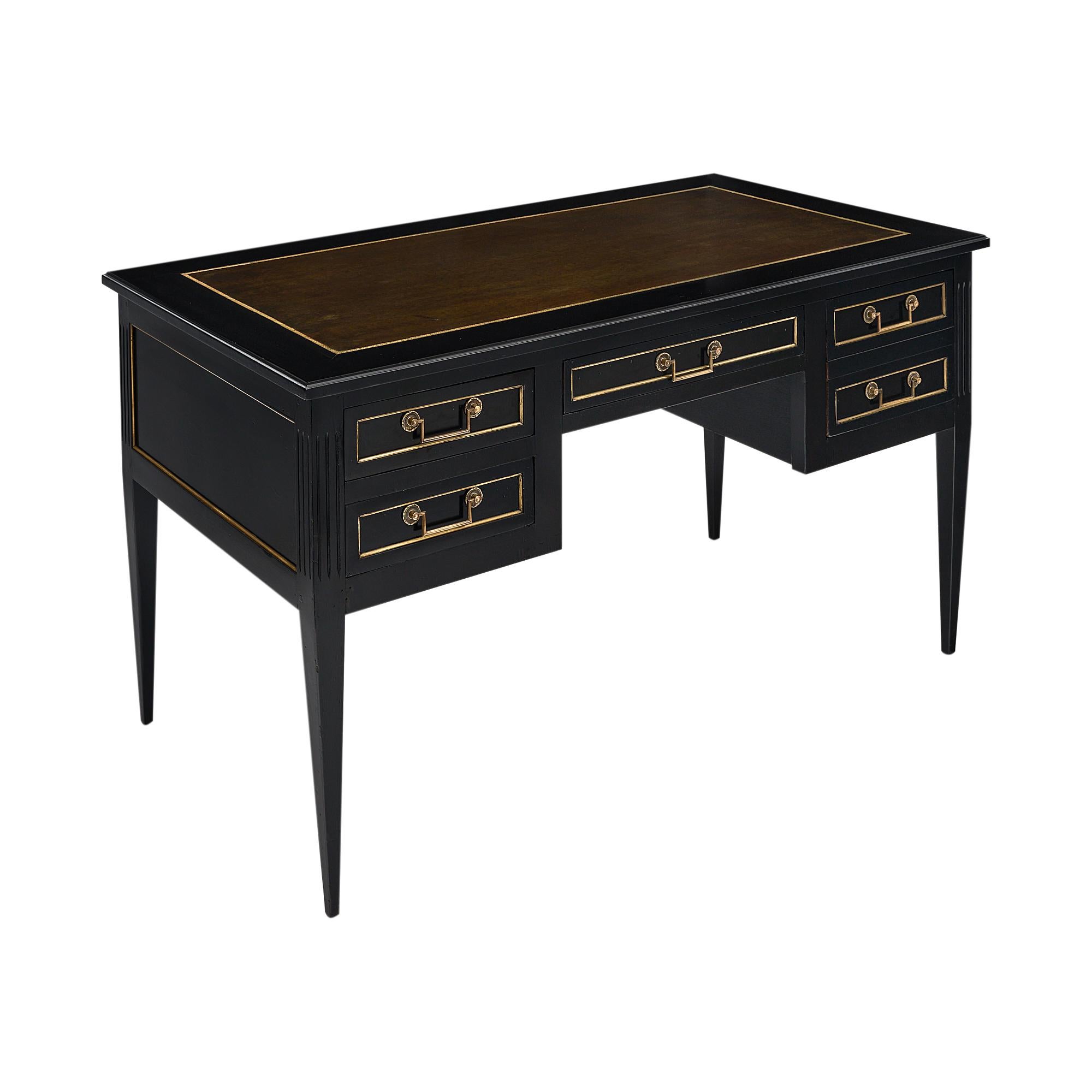 Ebonized French Antique Louis XVI Style Desk