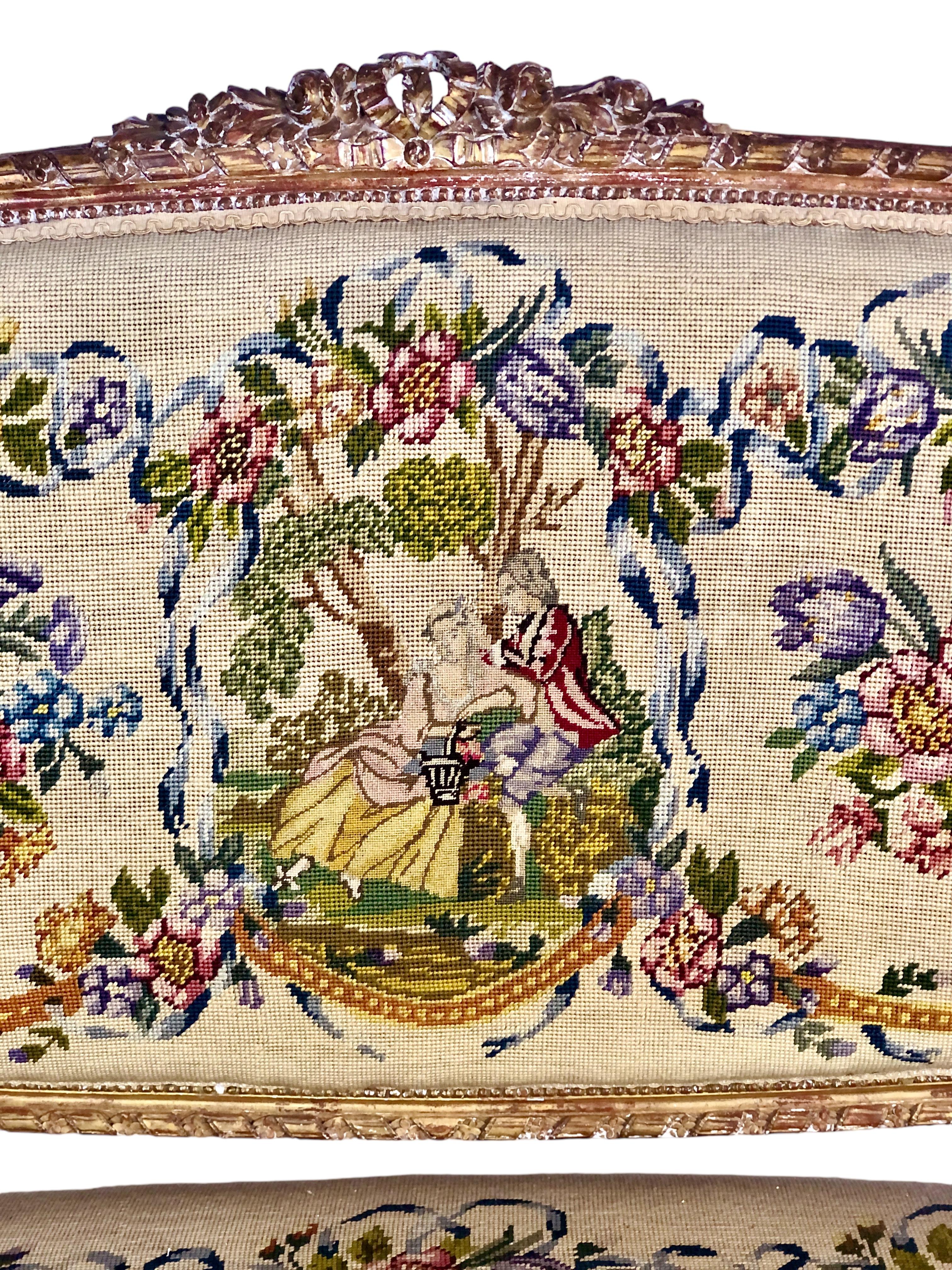 Louis XVI Giltwood 5 Pieces Salon Suite, 19th Century 5