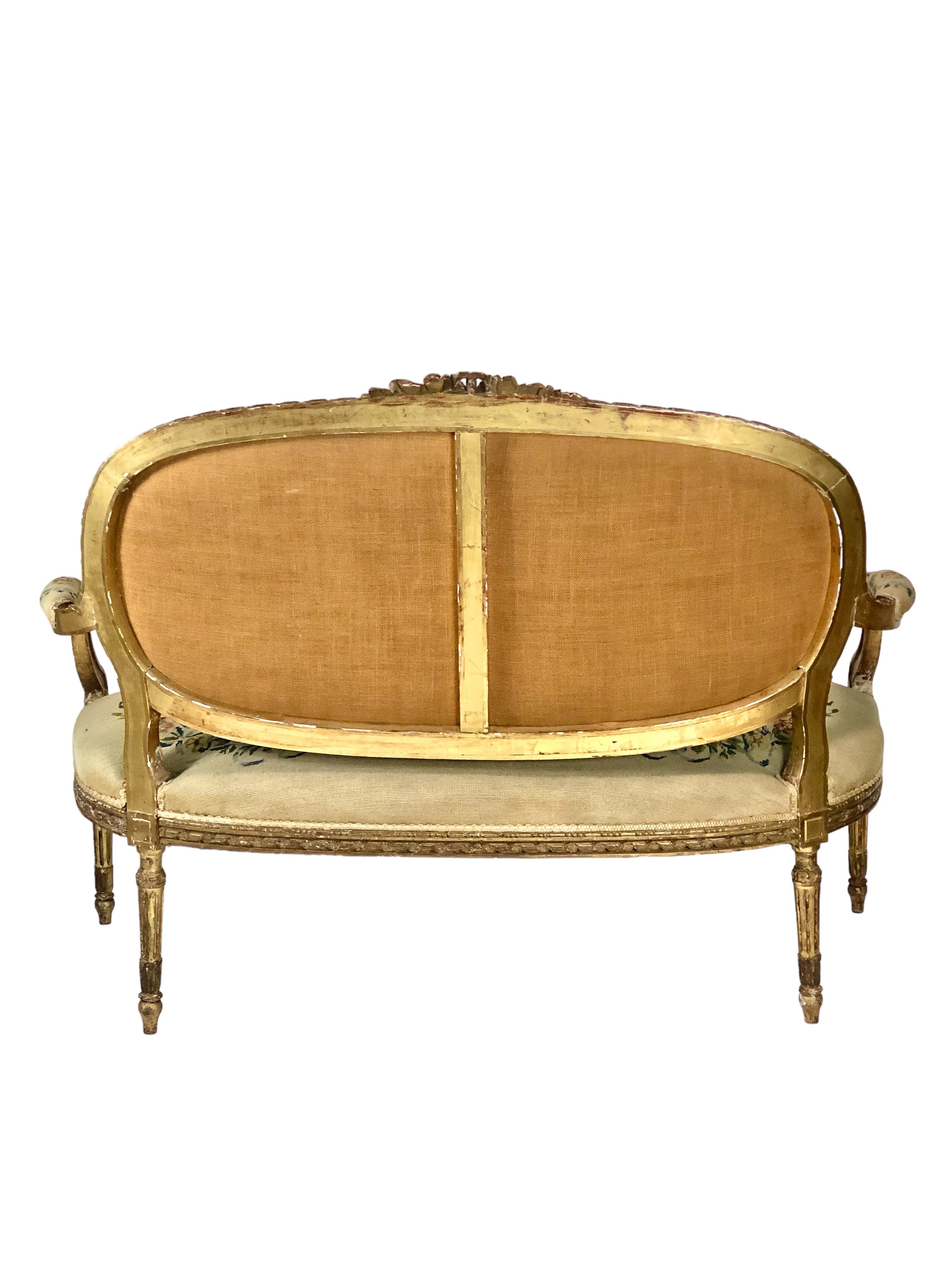 Louis XVI Giltwood 5 Pieces Salon Suite, 19th Century 6