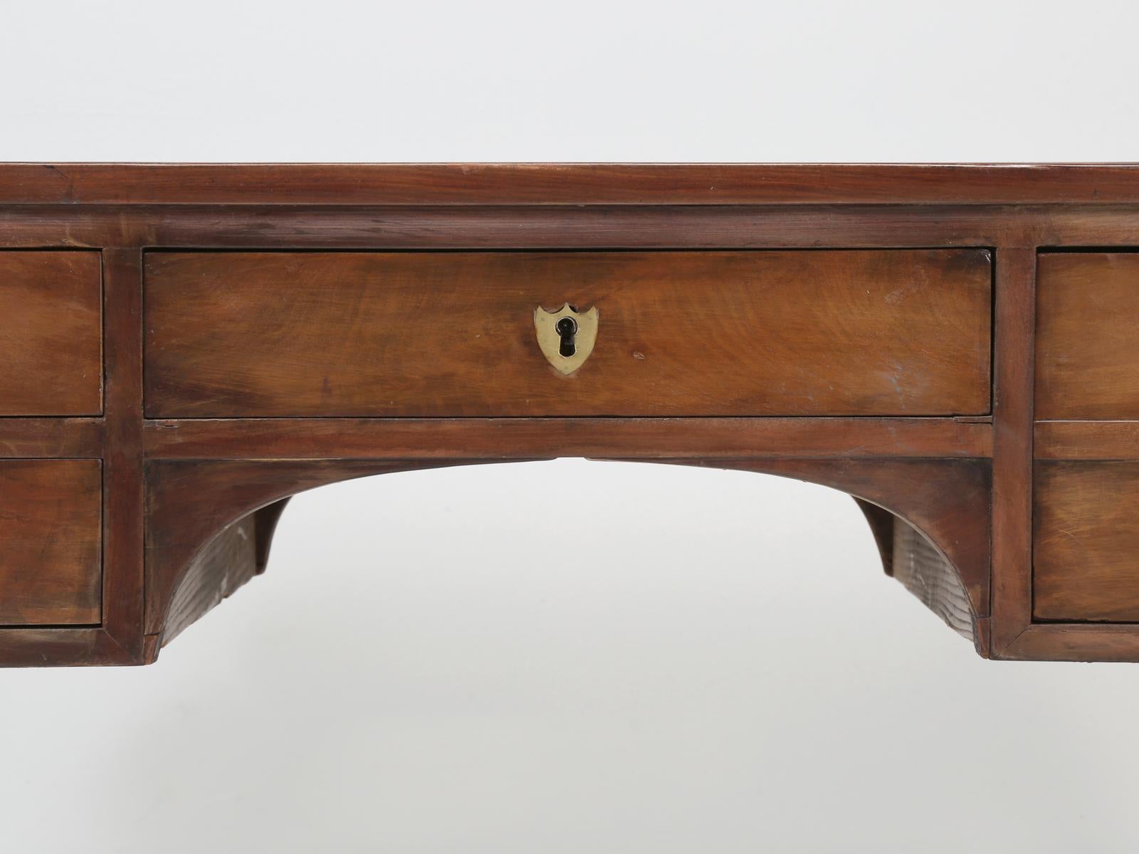 French Antique Mahogany Desk with Great Hand Carved Wood Paw Feet, circa 1880 4