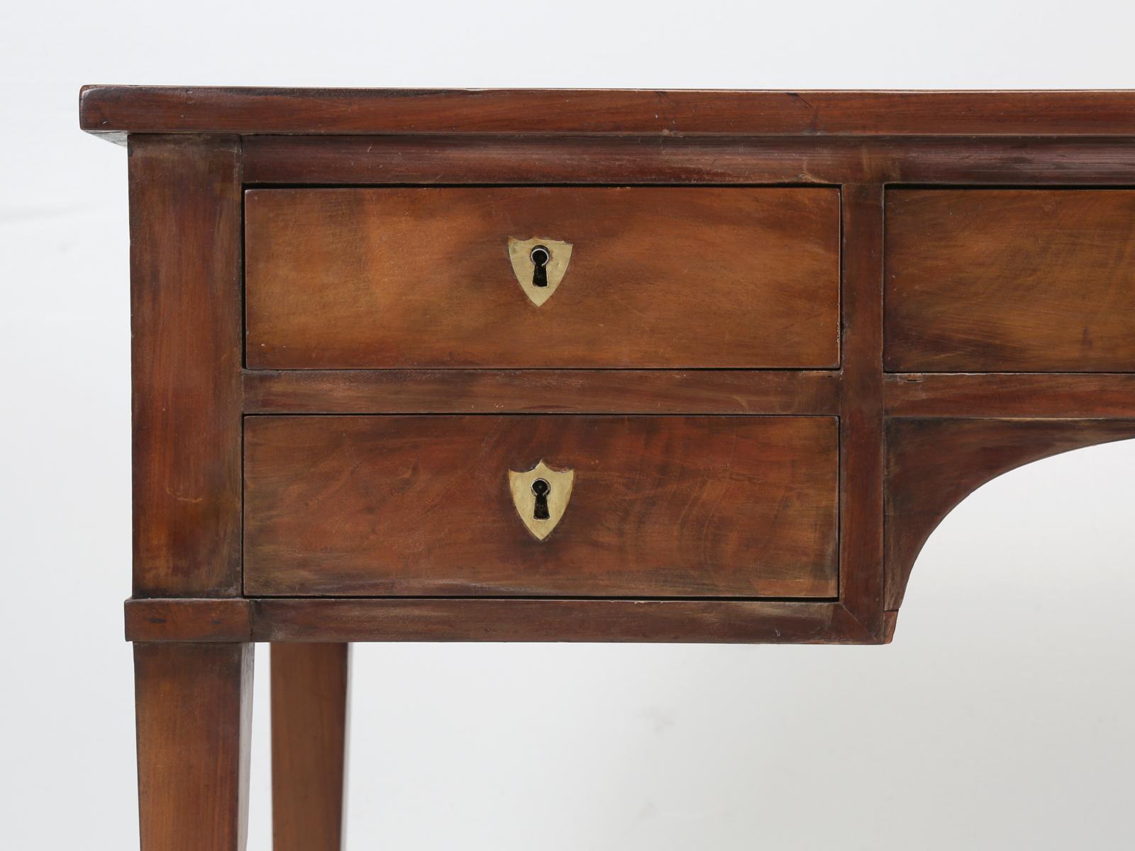 French Antique Mahogany Desk with Great Hand Carved Wood Paw Feet, circa 1880 5