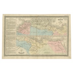 Carte française ancienne d'Afrique du Nord et de Lituanie, vers 1840
