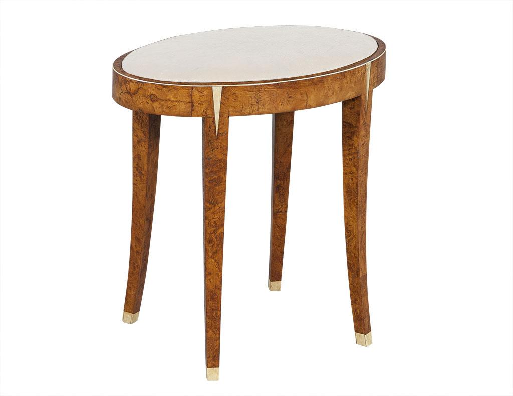 Coiffeuse Art Déco avec tabouret en bois de broussin Mapa ancien français 5