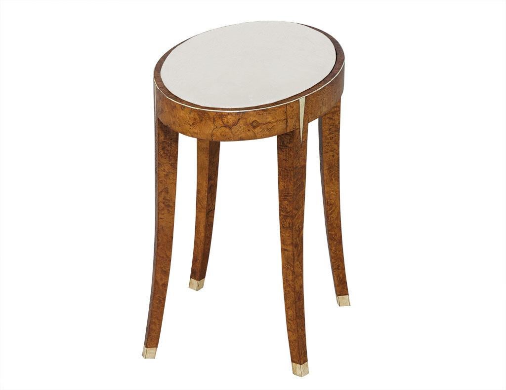 Coiffeuse Art Déco avec tabouret en bois de broussin Mapa ancien français 7
