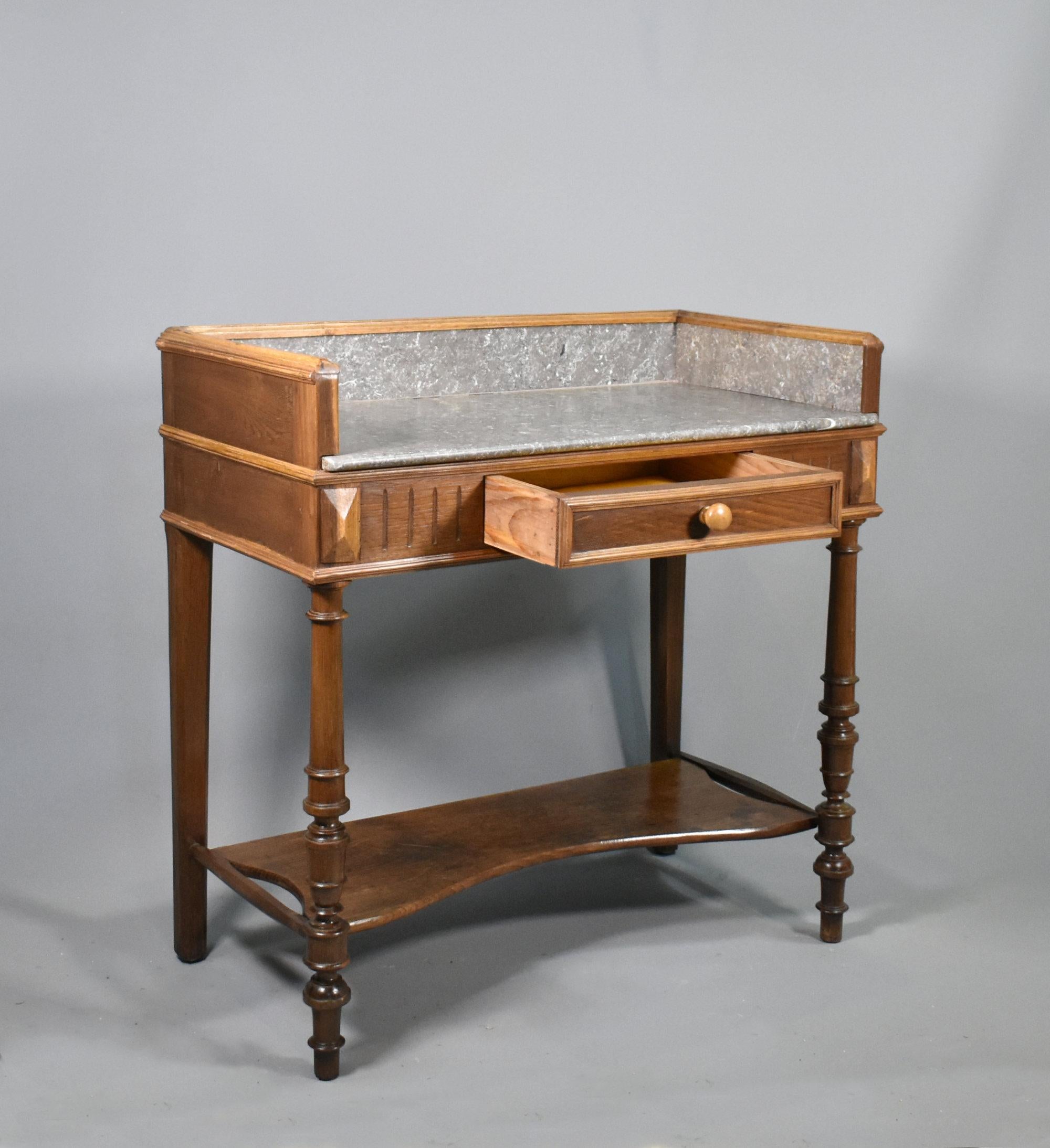 Lavabo Antique French in marmo e Oak in vendita 2