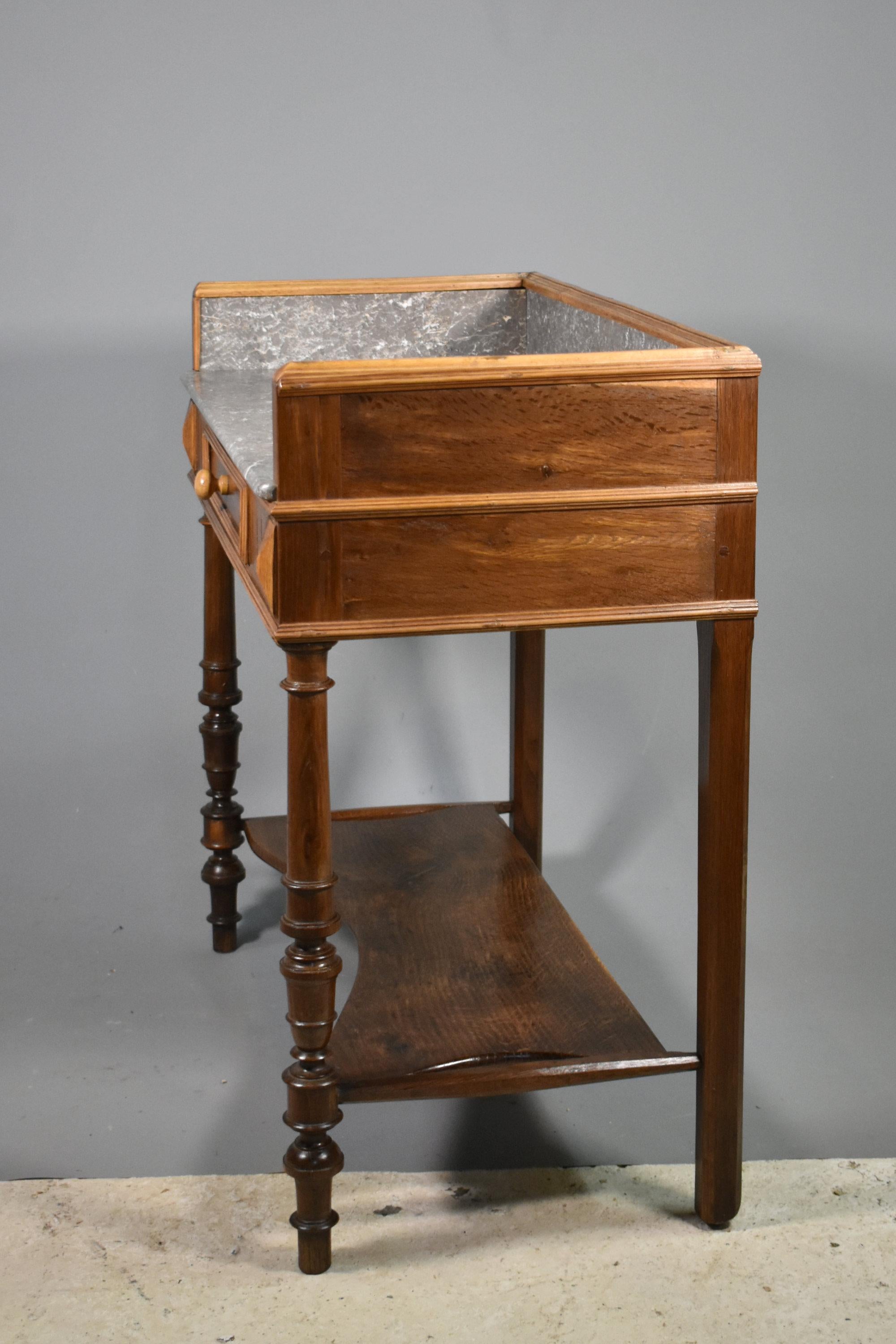 Lavabo Antique French in marmo e Oak in vendita 3