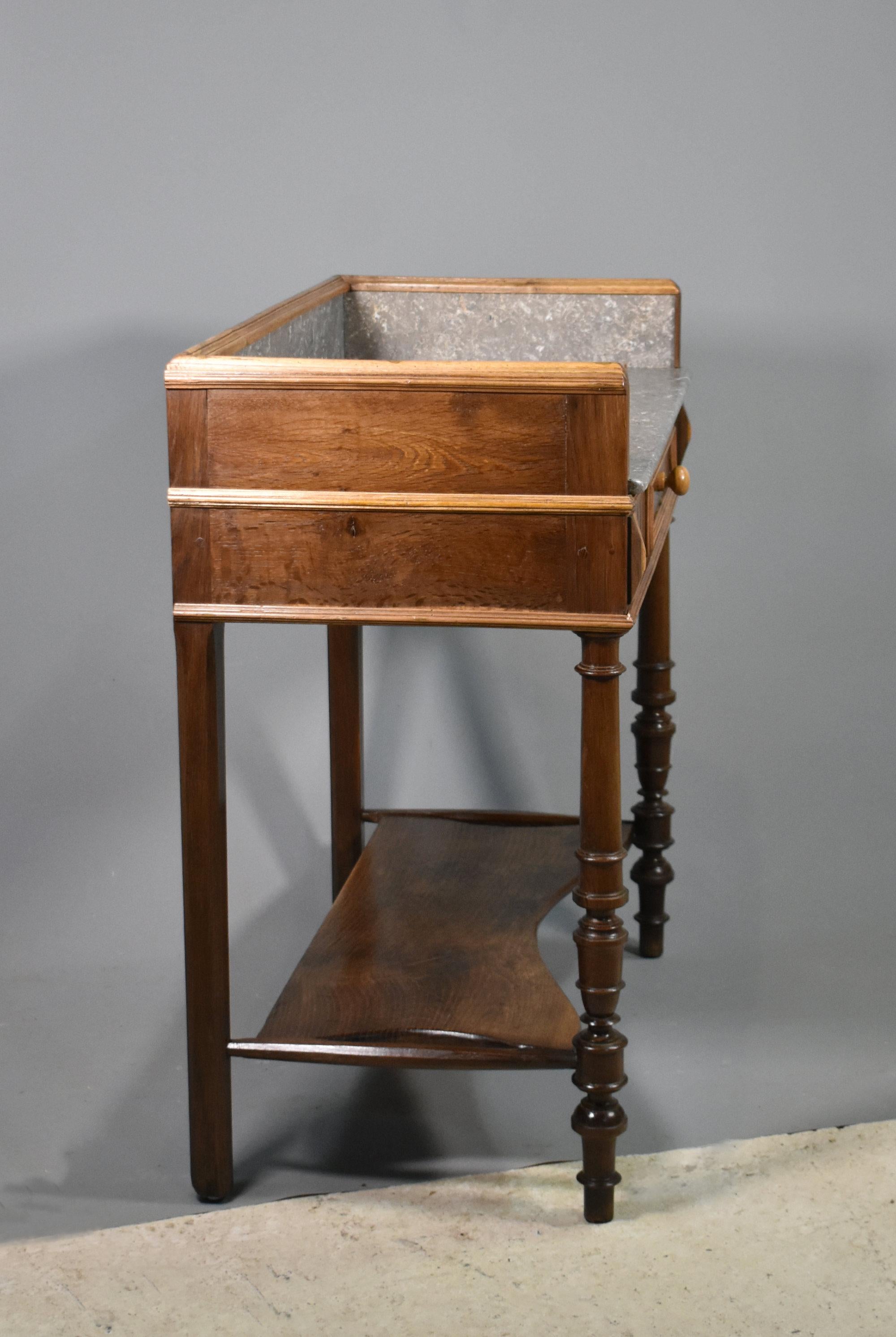 Lavabo Antique French in marmo e Oak in vendita 4