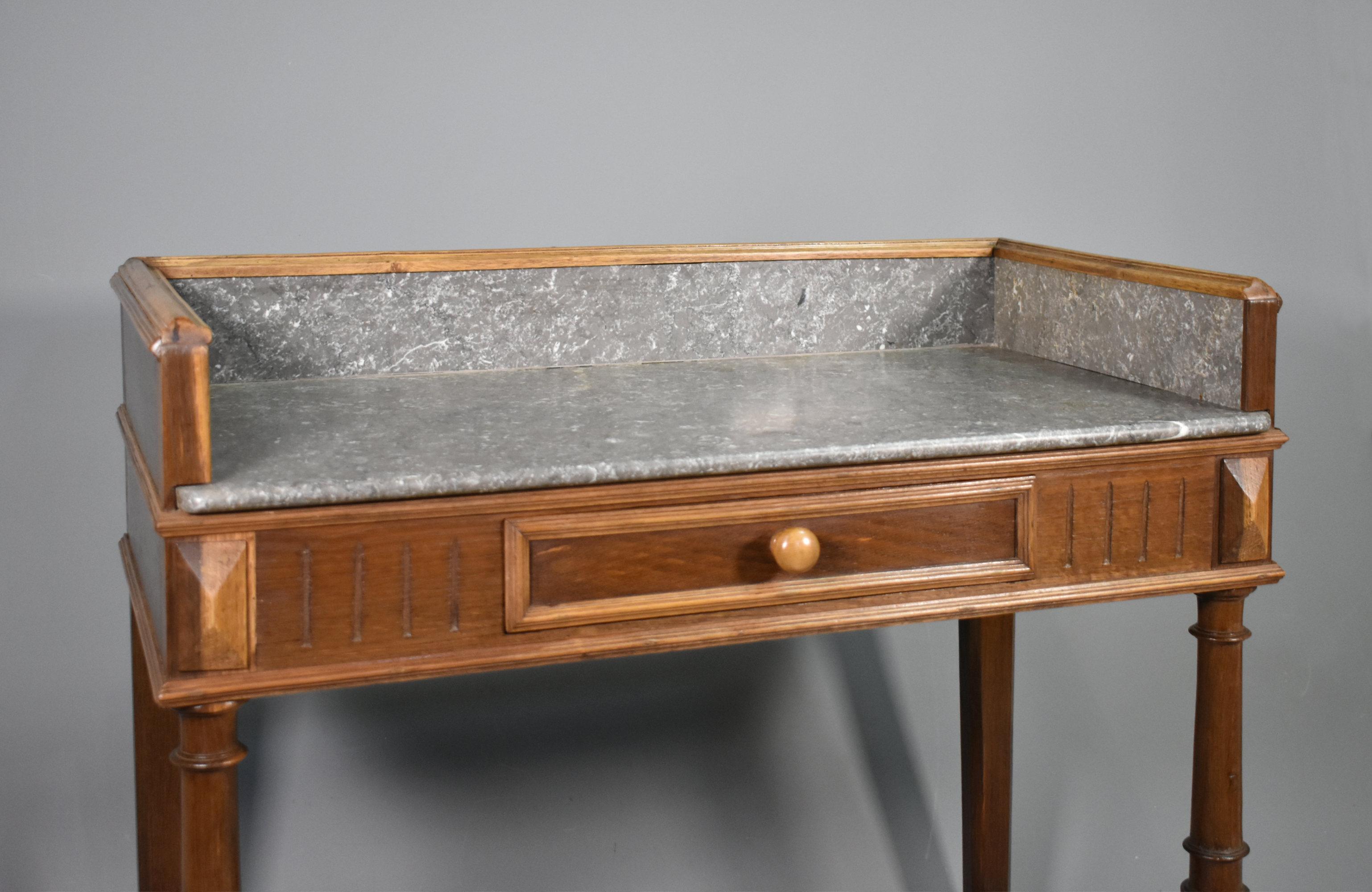 Lavabo Antique French in marmo e Oak In condizioni buone in vendita a SAINTE-COLOMBE, FR