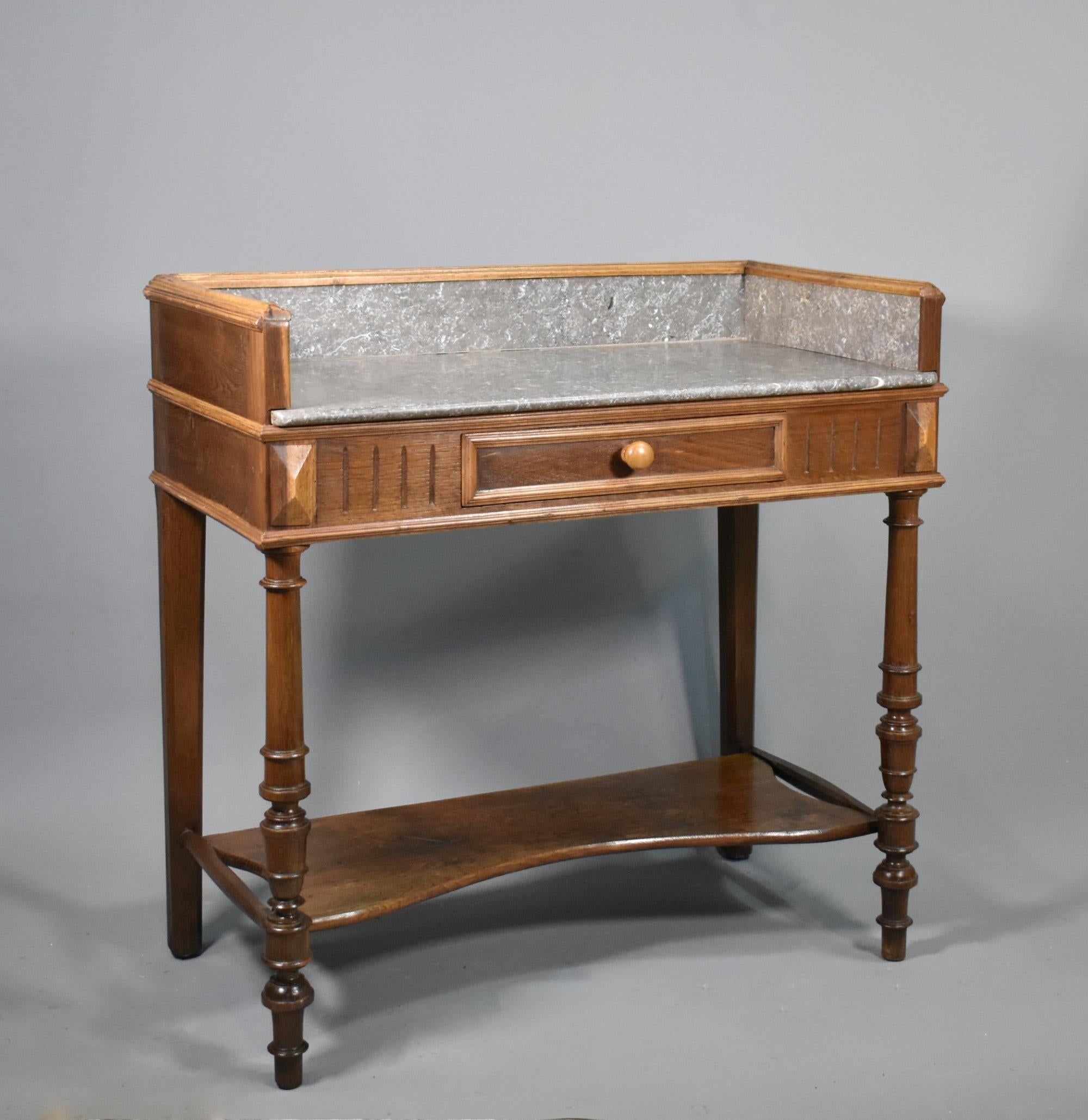 Lavabo Antique French in marmo e Oak in vendita 1