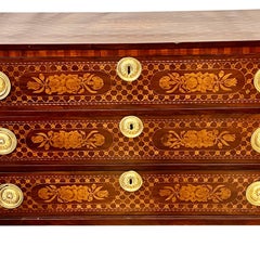 French Antique Marquetry Chest of Drawers