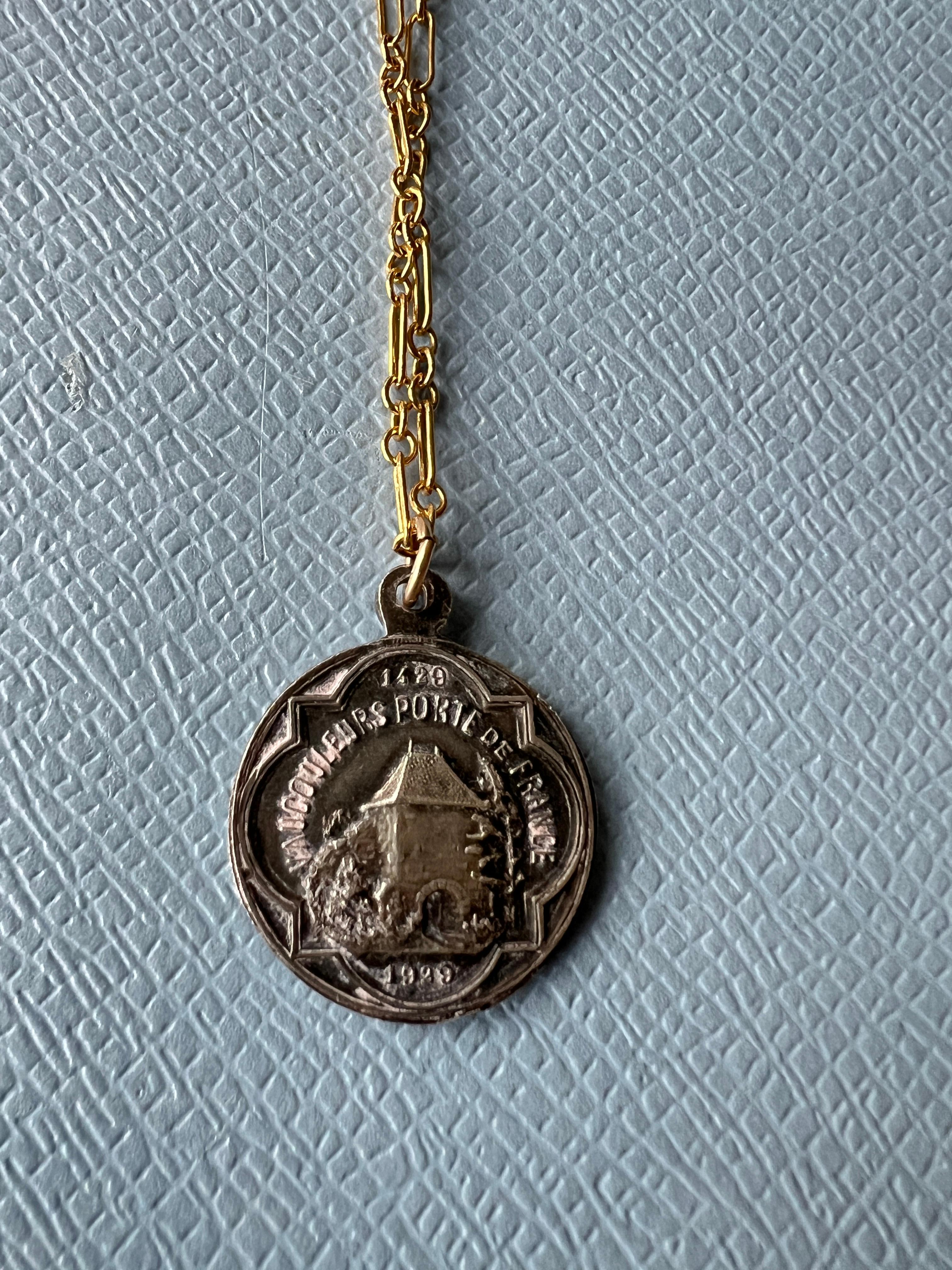 Contemporary French Antique Medal Chain Necklace J Dauphin