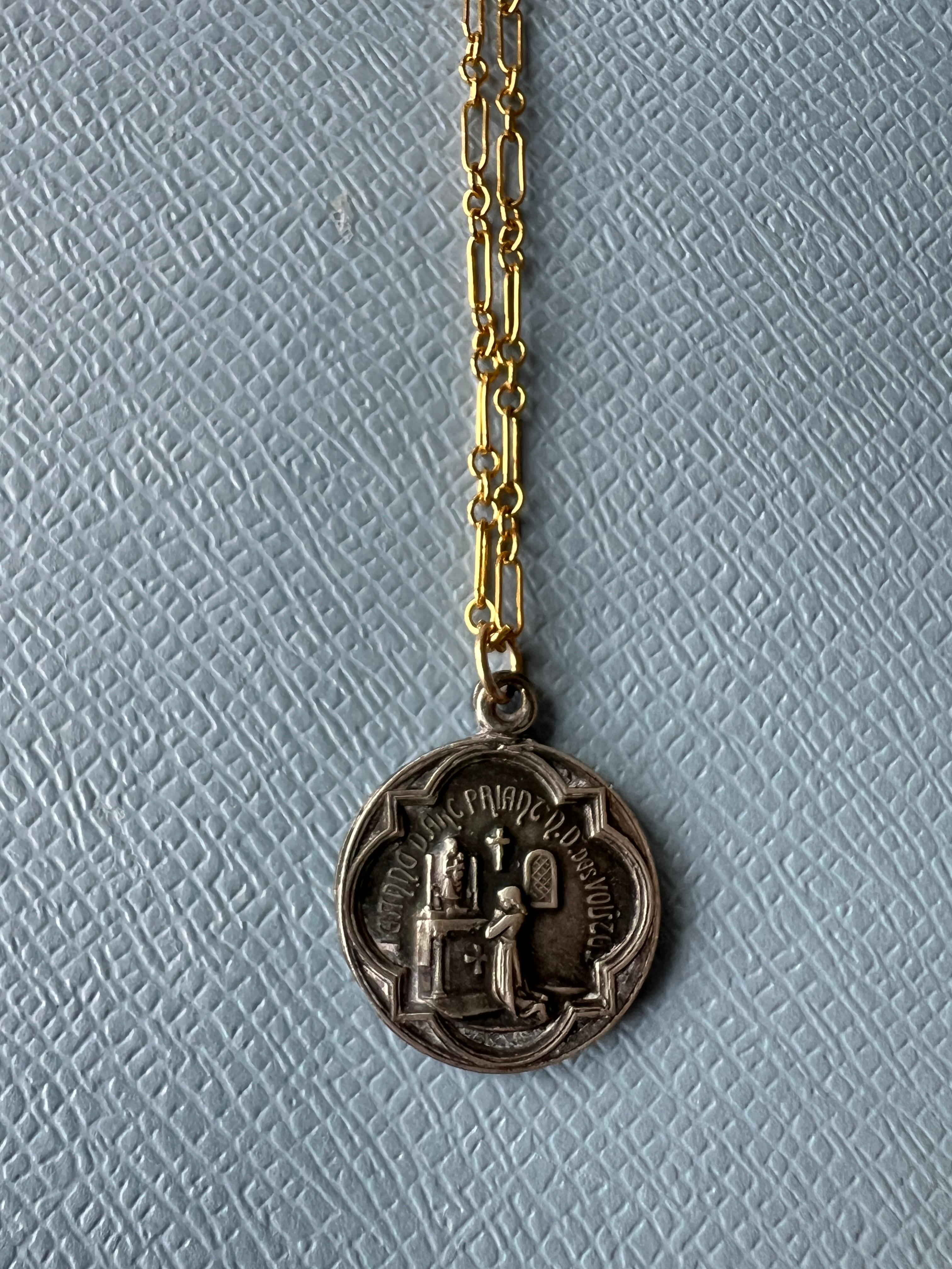 French Antique Medal Chain Necklace J Dauphin 2