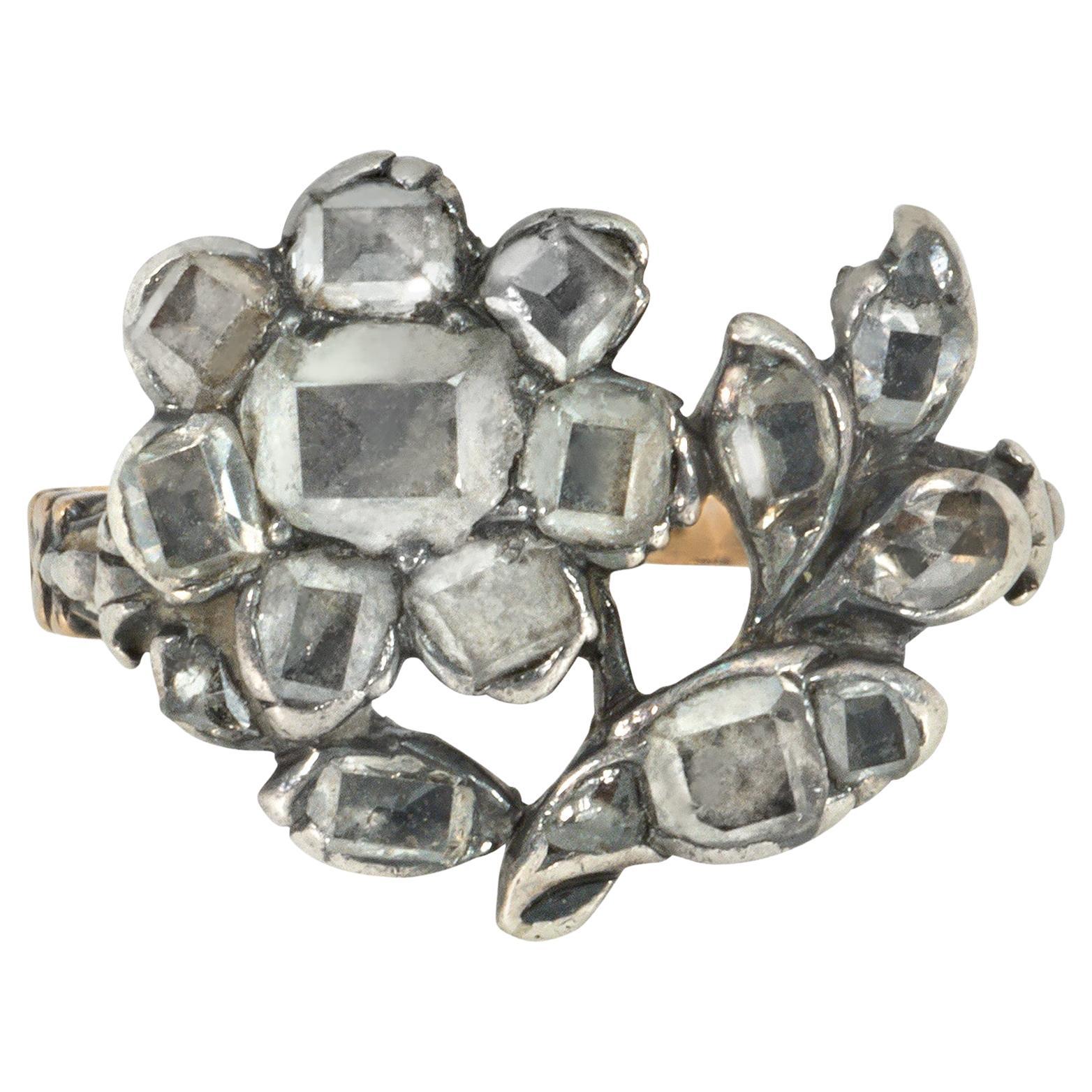 Antiker Diamant-Jardinière-Ring mit Tischschliff aus der Mitte des 18. Jahrhunderts im Angebot