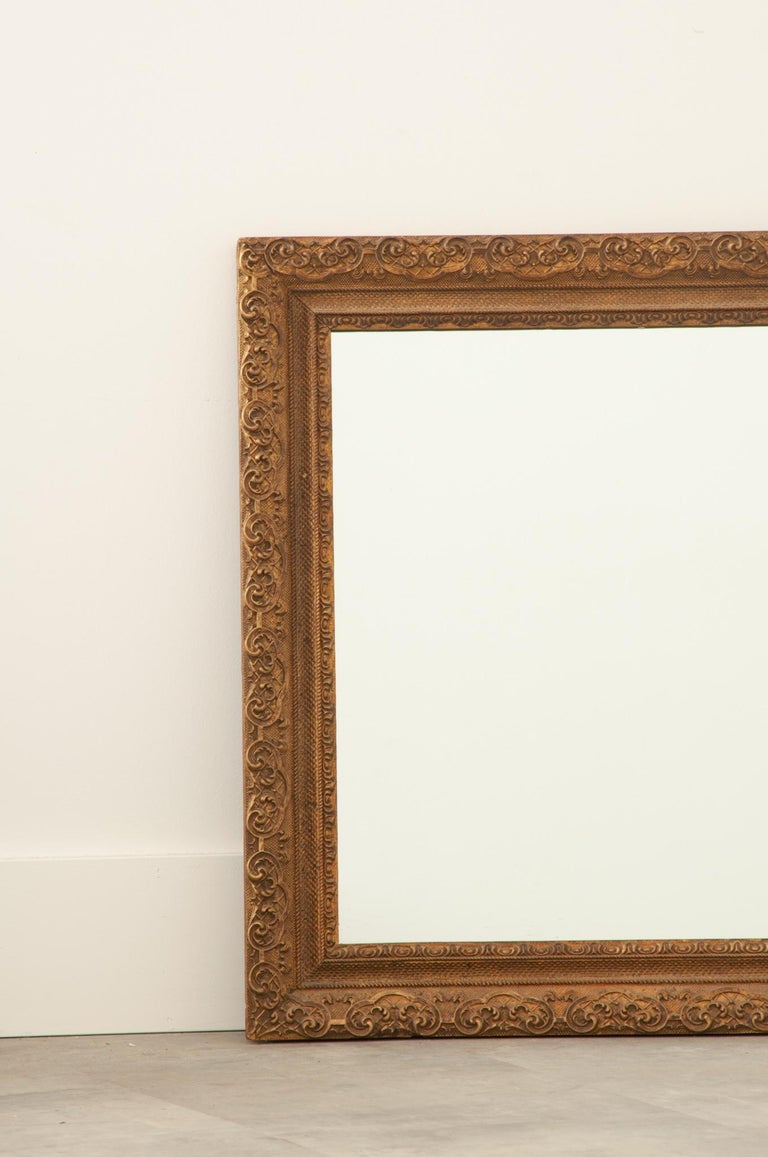 French Antique Mirror Frame with New Glass For Sale at 1stDibs