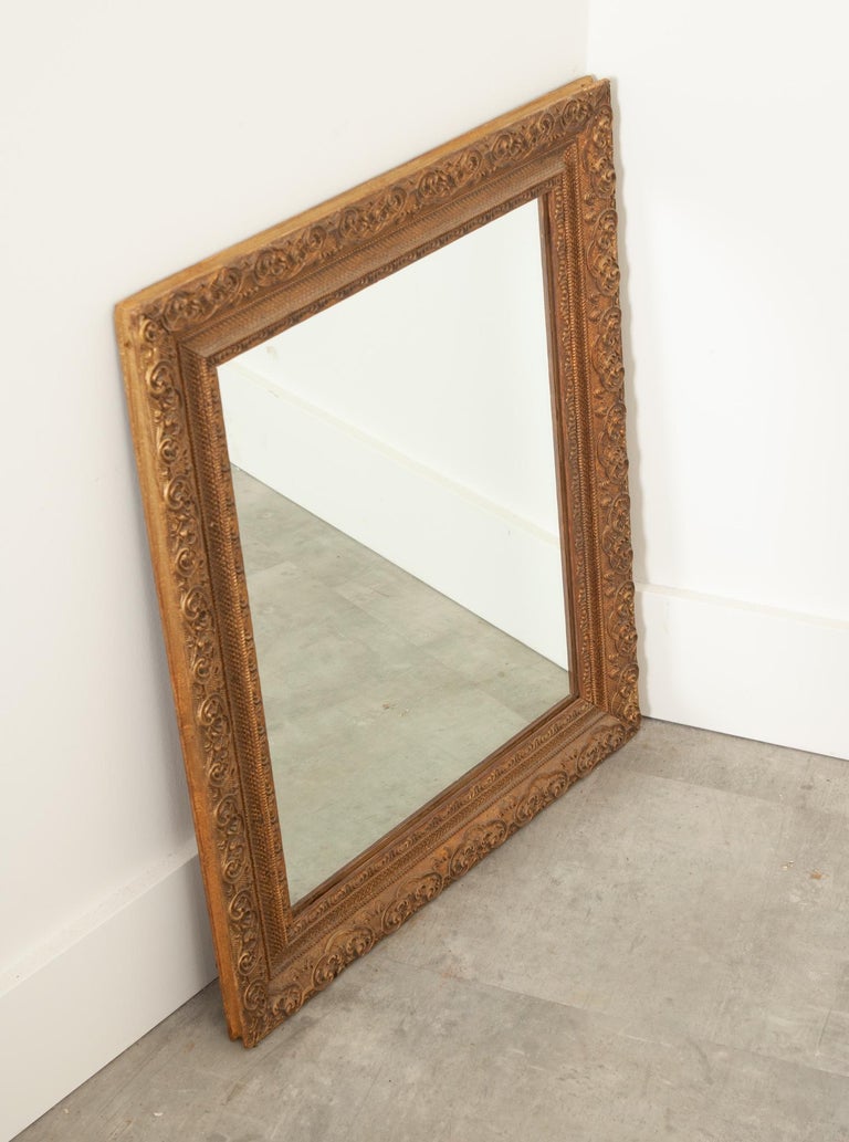 French Antique Mirror Frame with New Glass For Sale at 1stDibs