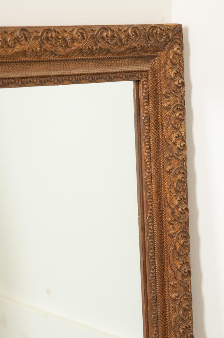 French Antique Mirror Frame with New Glass For Sale at 1stDibs