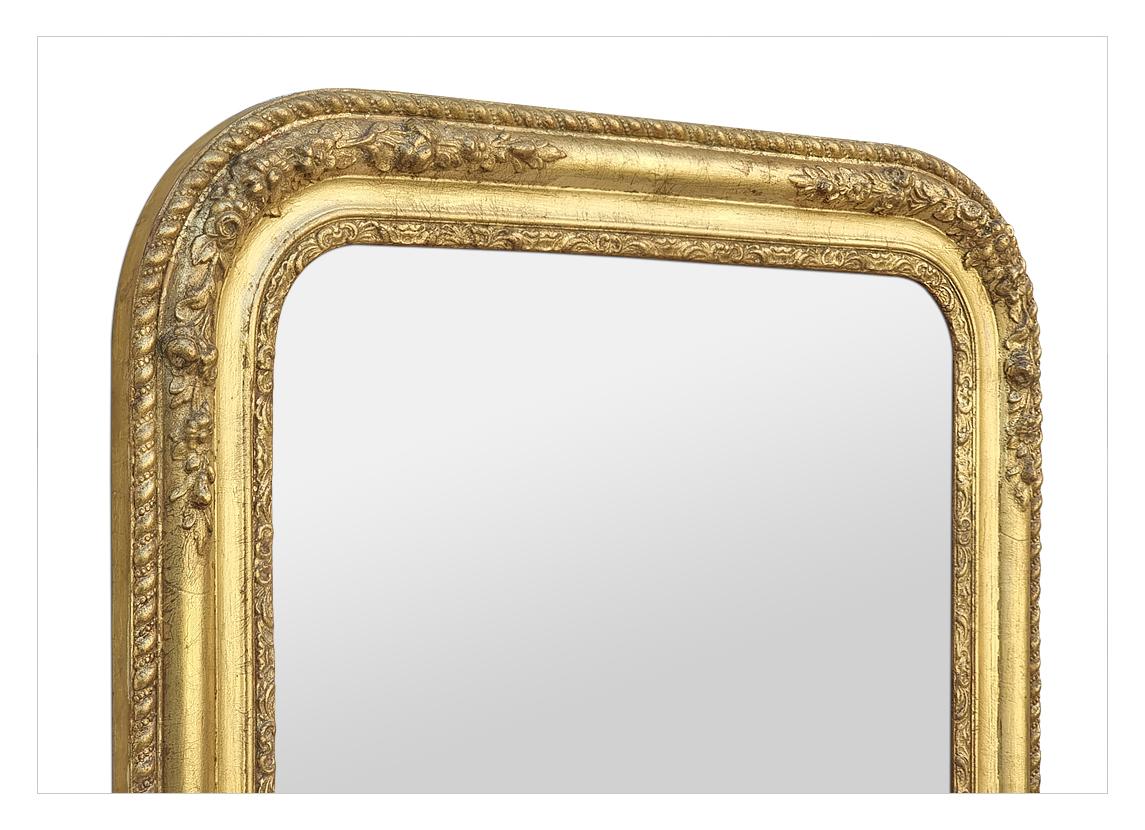 Gilt French Antique Mirror, Louis-Philippe Style, Romantic Inspiration, circa 1860