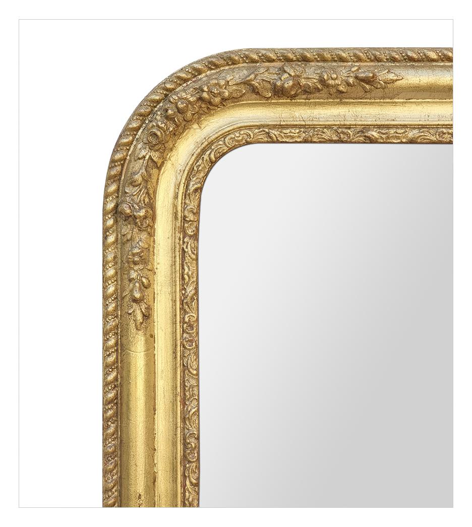 Mid-19th Century French Antique Mirror, Louis-Philippe Style, Romantic Inspiration, circa 1860