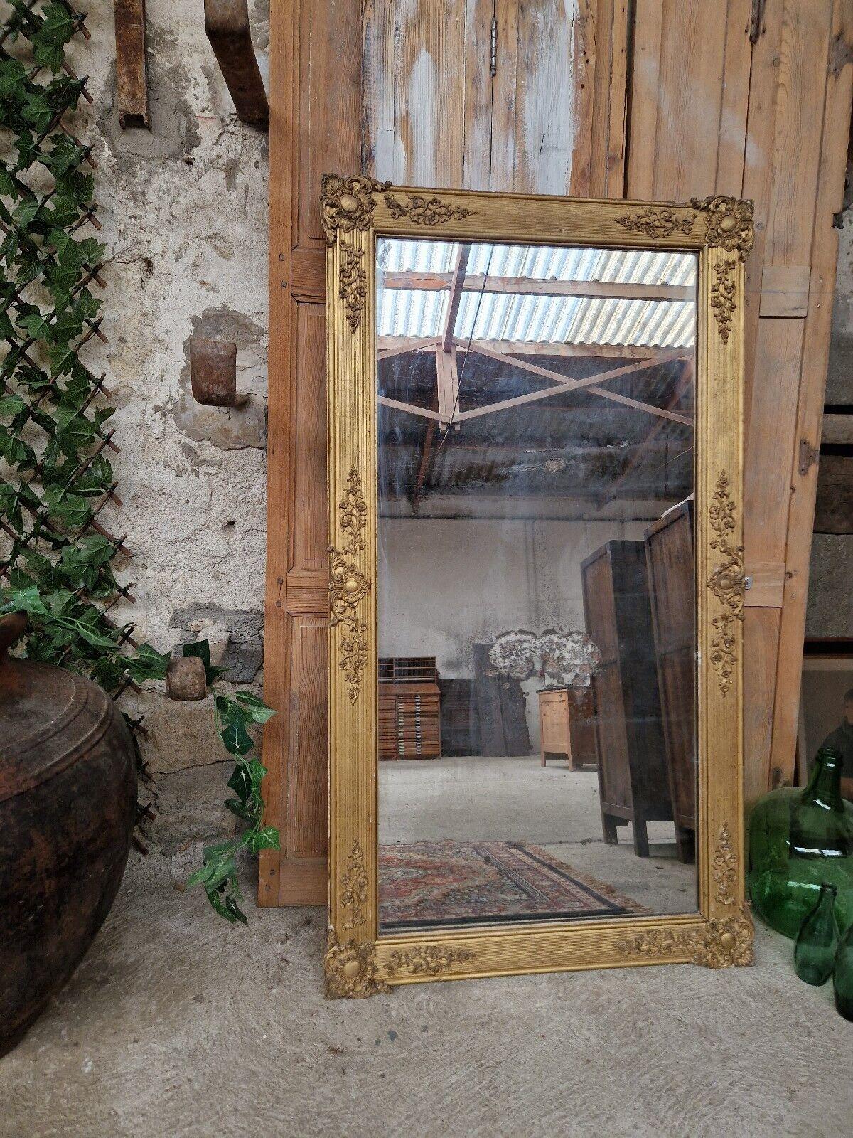 French Antique Mirror Original Gilt Wood Regency Style 19th Century For Sale 8