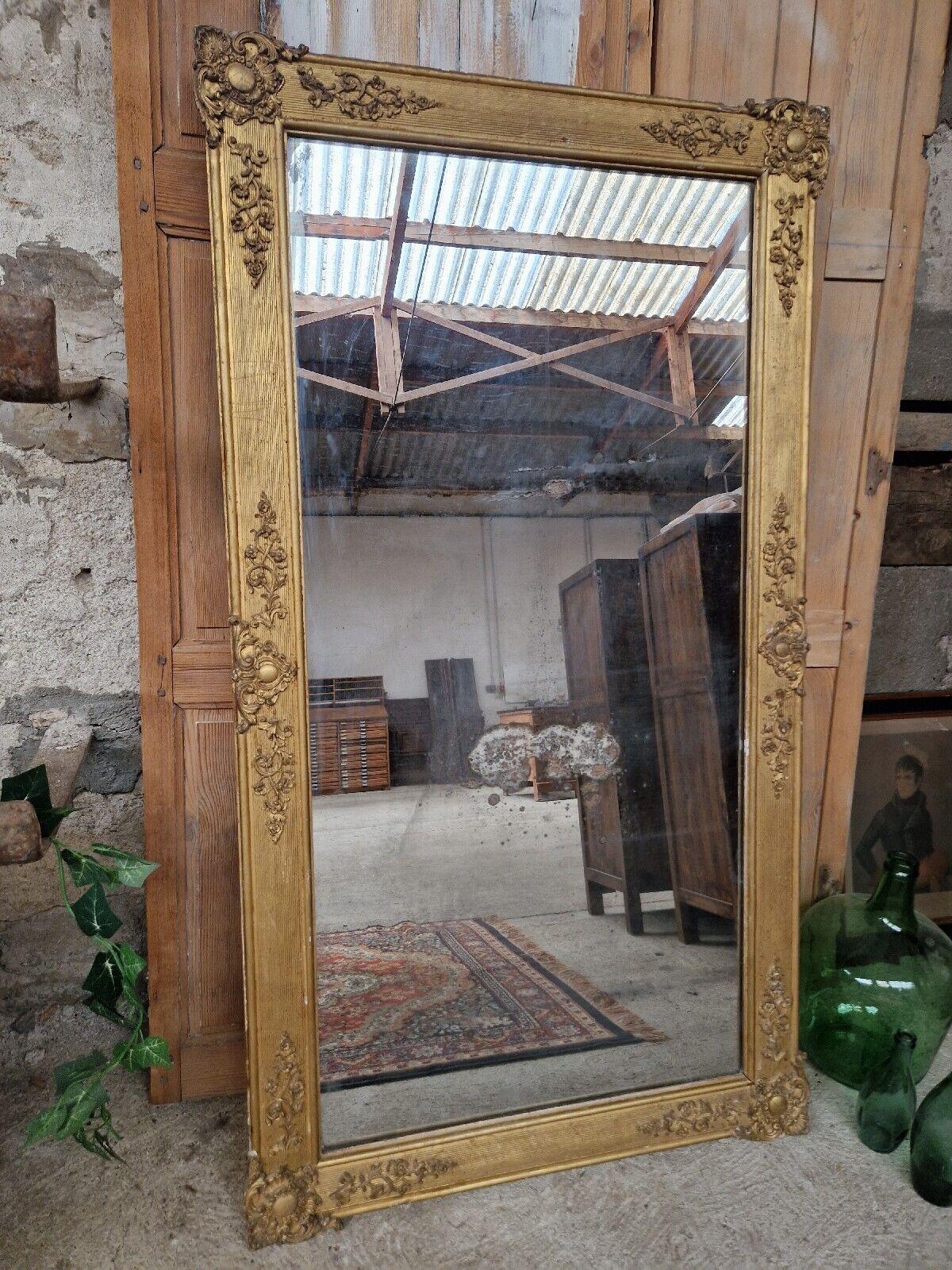 Beautiful Antique Mirror  of French Origin
In the Regency Style, dated circa 1850

The mirror has a giltwood Frame with a Foliage & Pearl decoration to the giltwood surround.

19th Century Mirror with Foxed/Oxidized Original Mirror Plate.

Beautiful