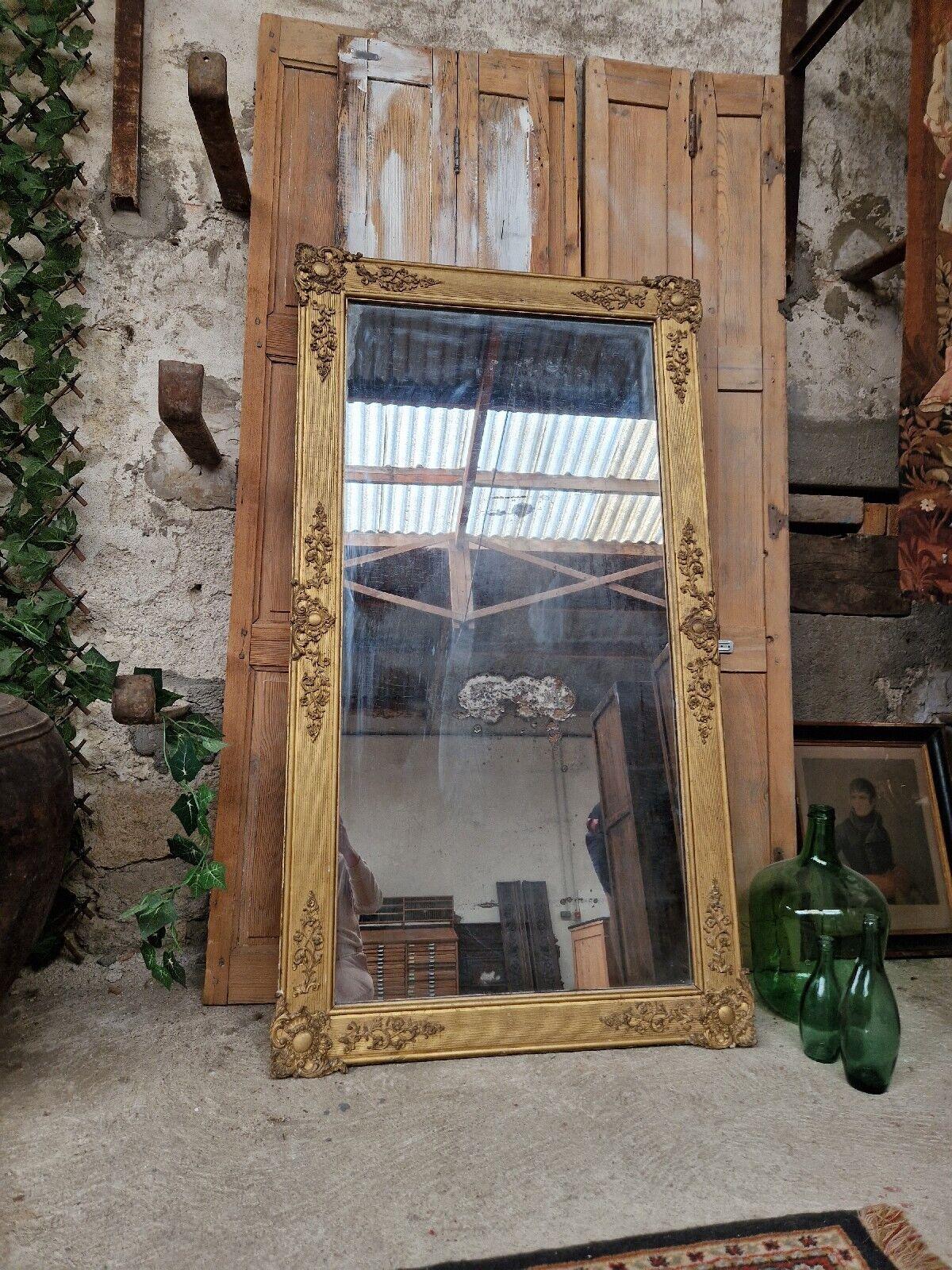 French Antique Mirror Original Gilt Wood Regency Style 19th Century For Sale 2