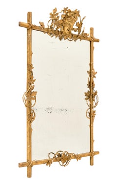 French Antique Mirror with Bacchus Fronton