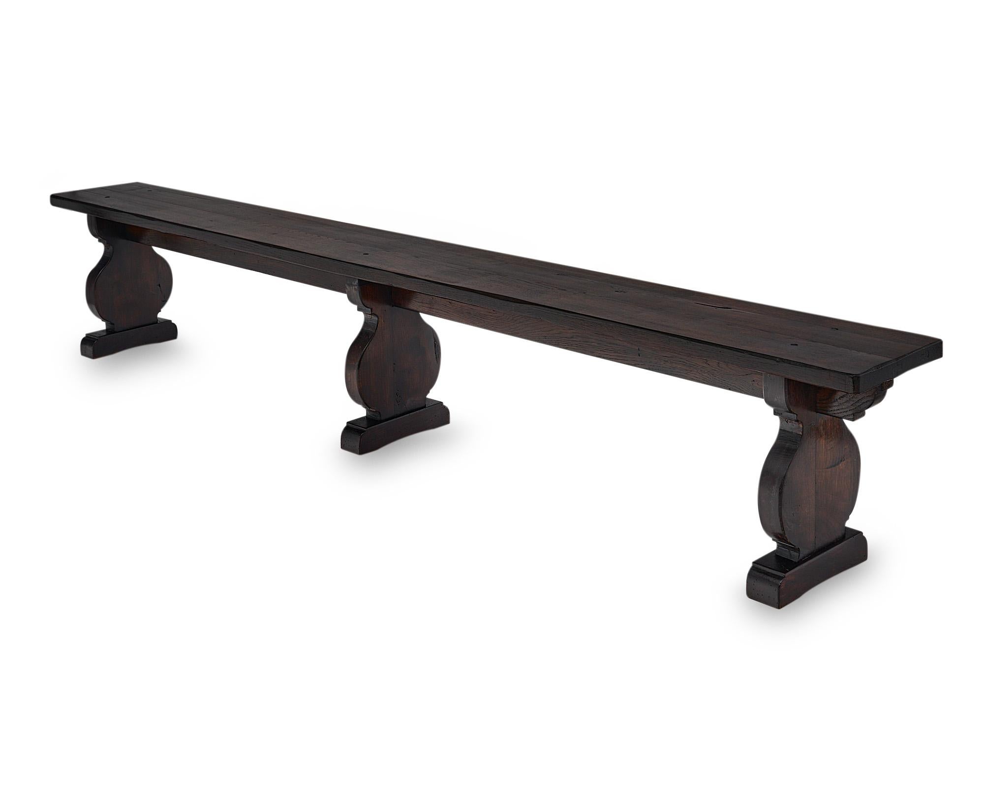 Early 20th Century French Antique Monastery Table with Benches