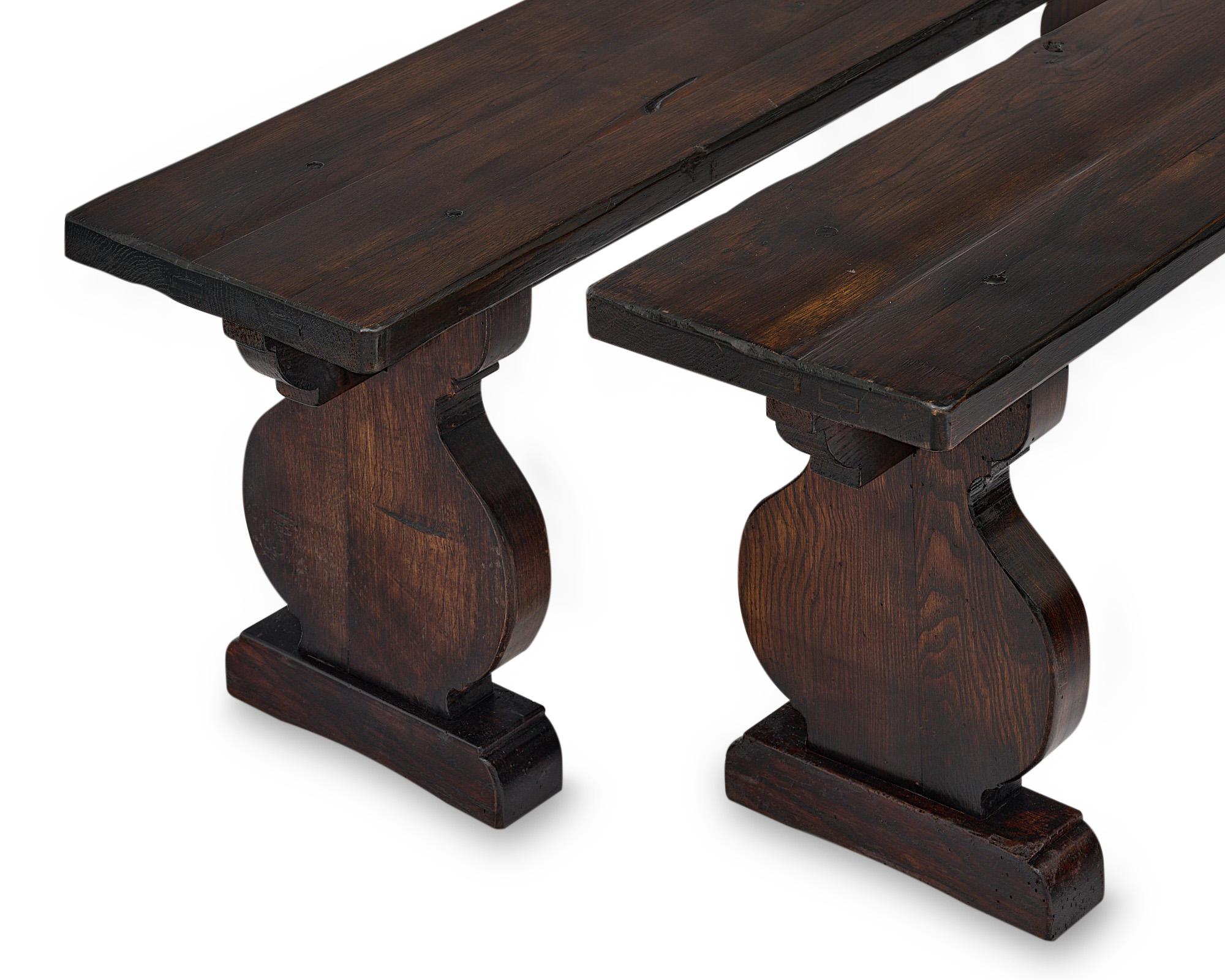 French Antique Monastery Table with Benches 1