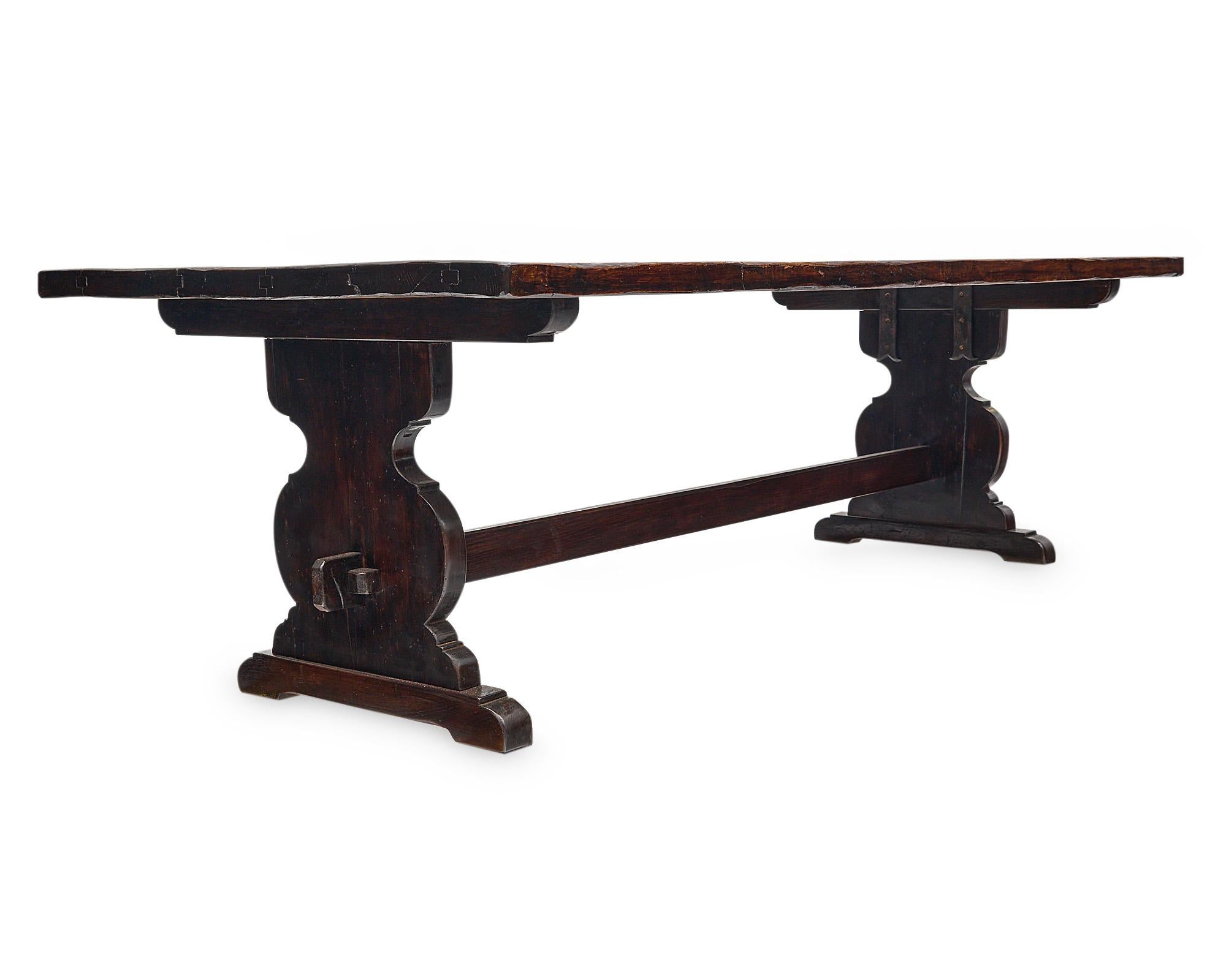 French Antique Monastery Table with Benches 2