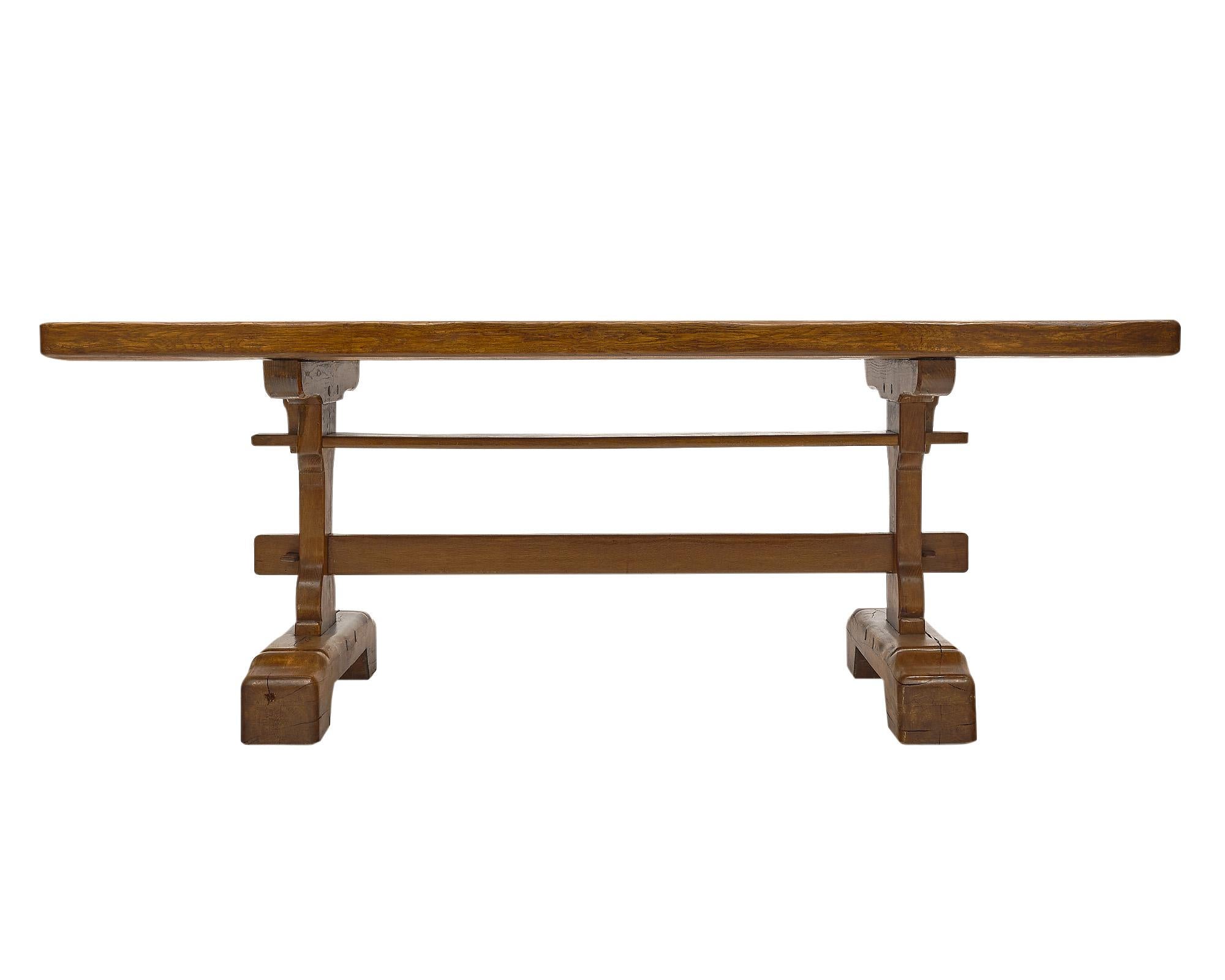 Early 20th Century French Antique Monastery Trestle Table For Sale