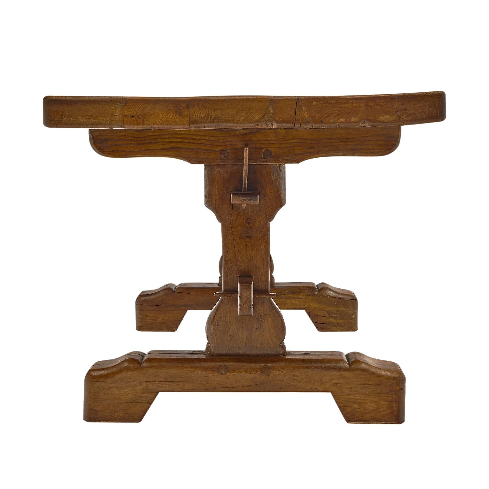 French Antique Monastery Trestle Table For Sale 1