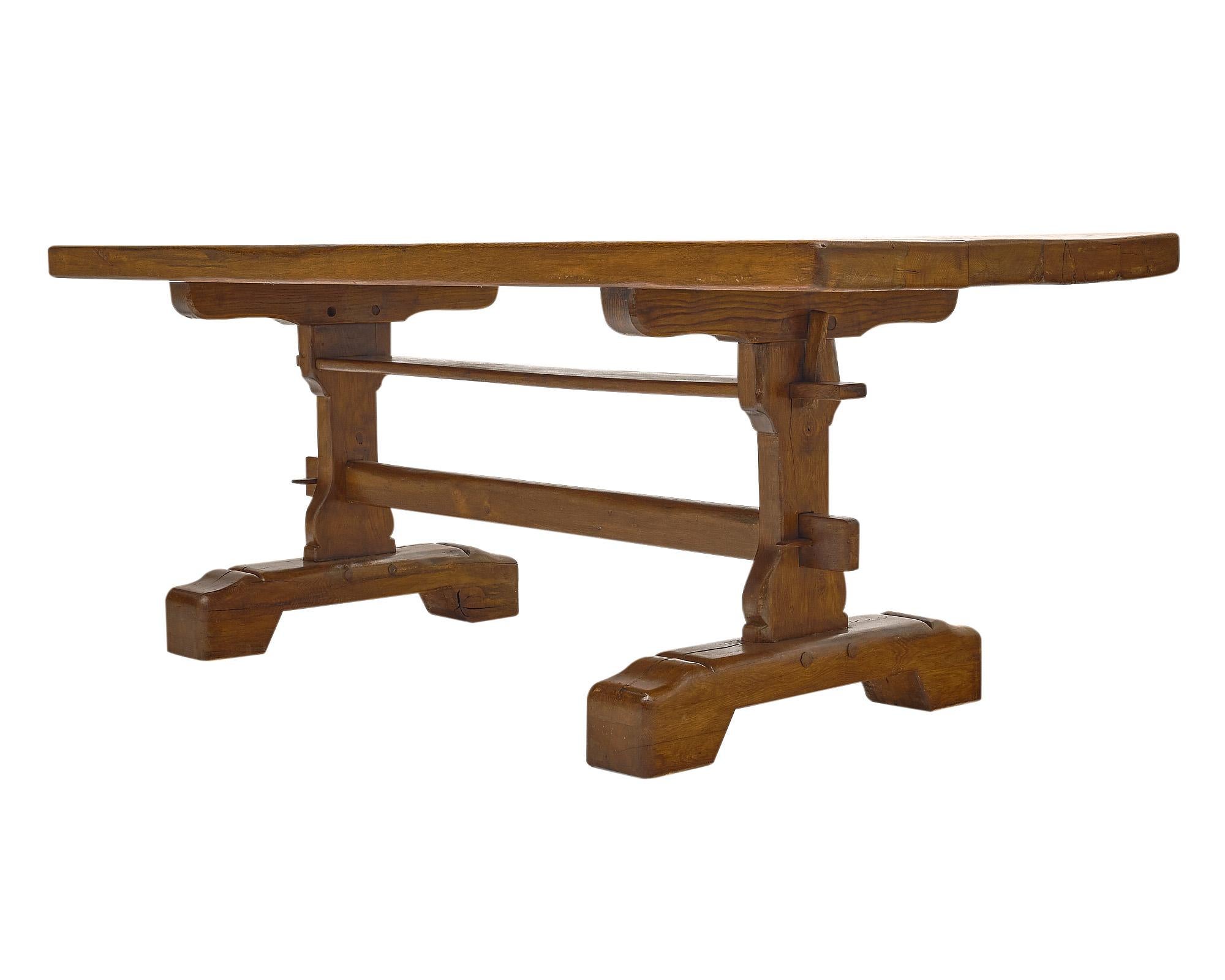 French Antique Monastery Trestle Table For Sale 3