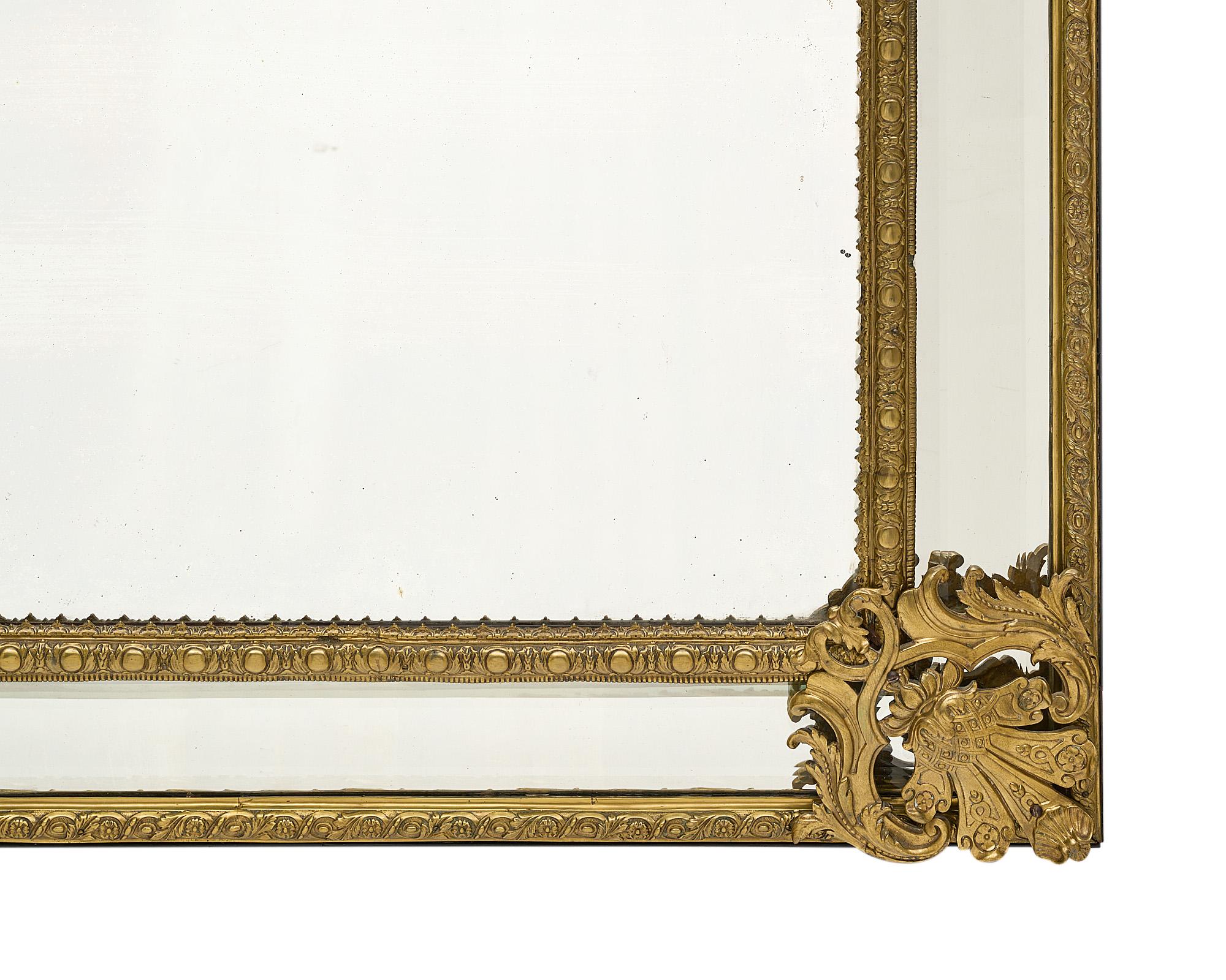 Bronze French Antique Napoleon III Mirror For Sale