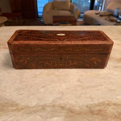 French Antique Napoleon III Style Glove Box or Jewelry Box Marquetry